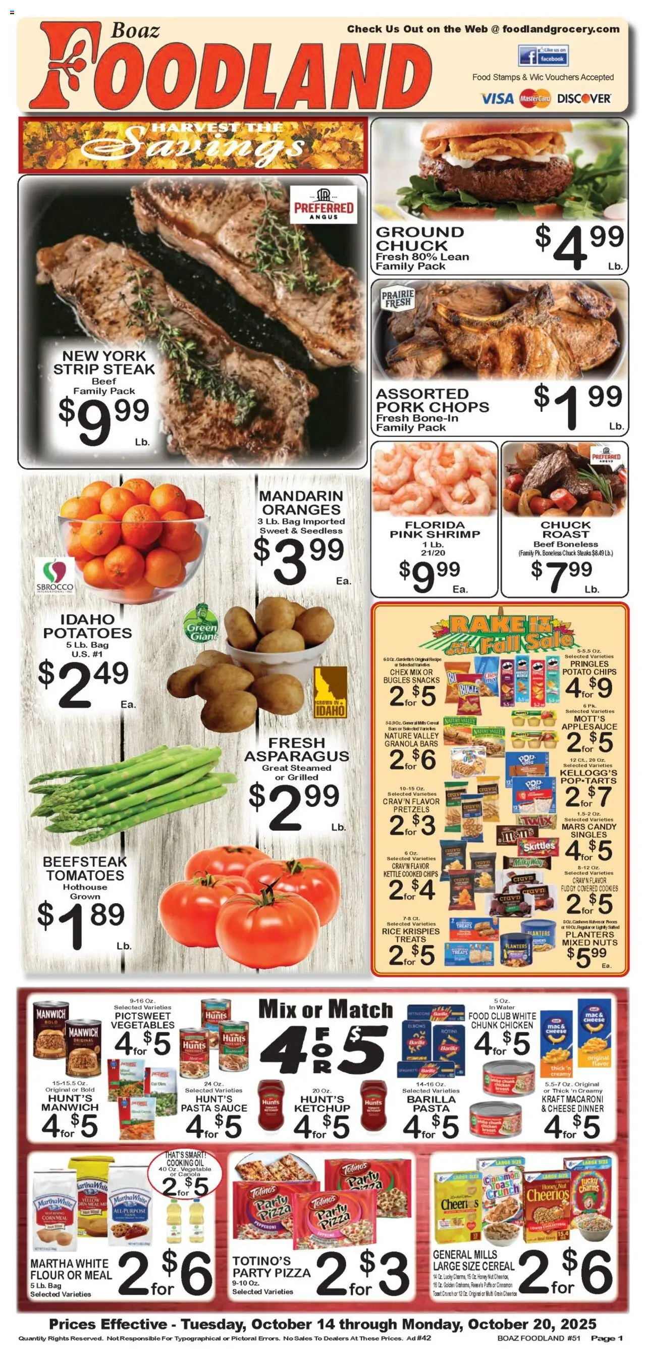 Foodland Weekly Ad from 10/14/2025 - Flyer - Page number 1