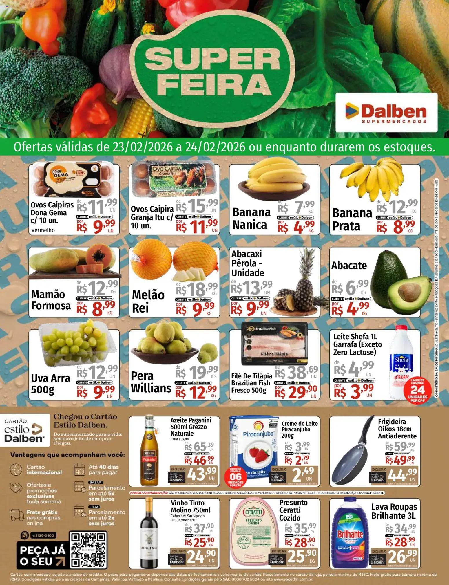 Pré-Visualização do folheto "Ofertas da semana" da loja Supermercado Dalben válido a partir de 23/02/2026
