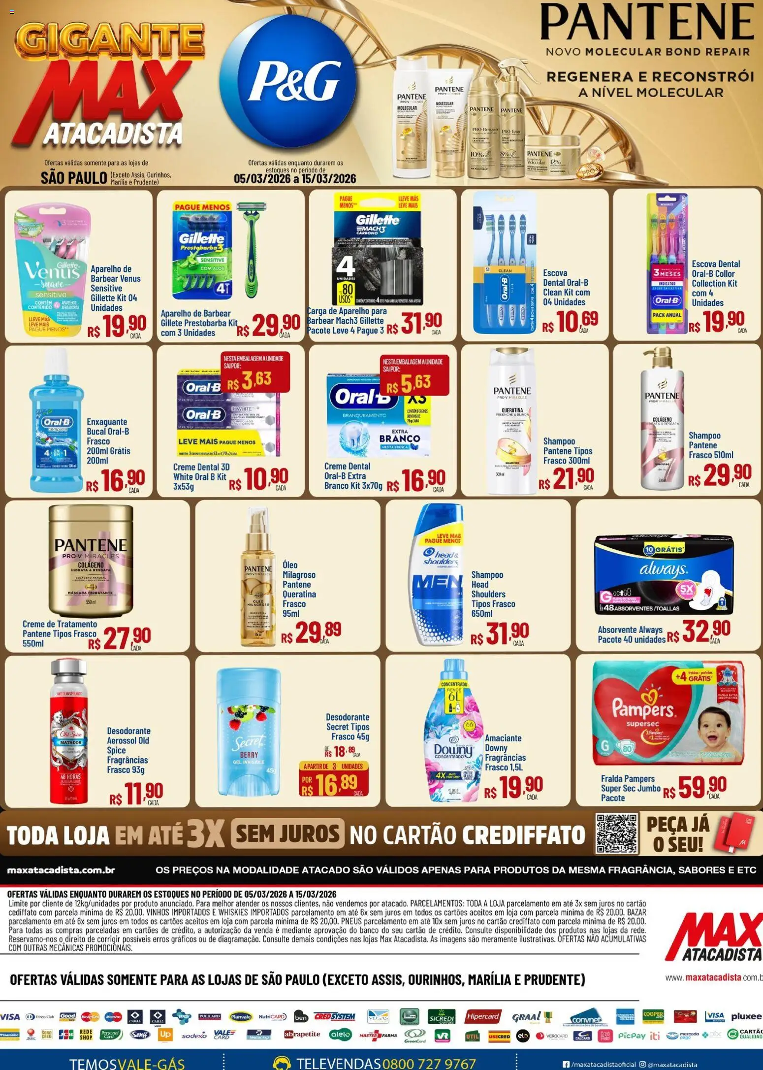 Pré-Visualização do folheto "Max Atacadista ofertas P&G" da loja Max Atacadista válido a partir de 05/03/2026