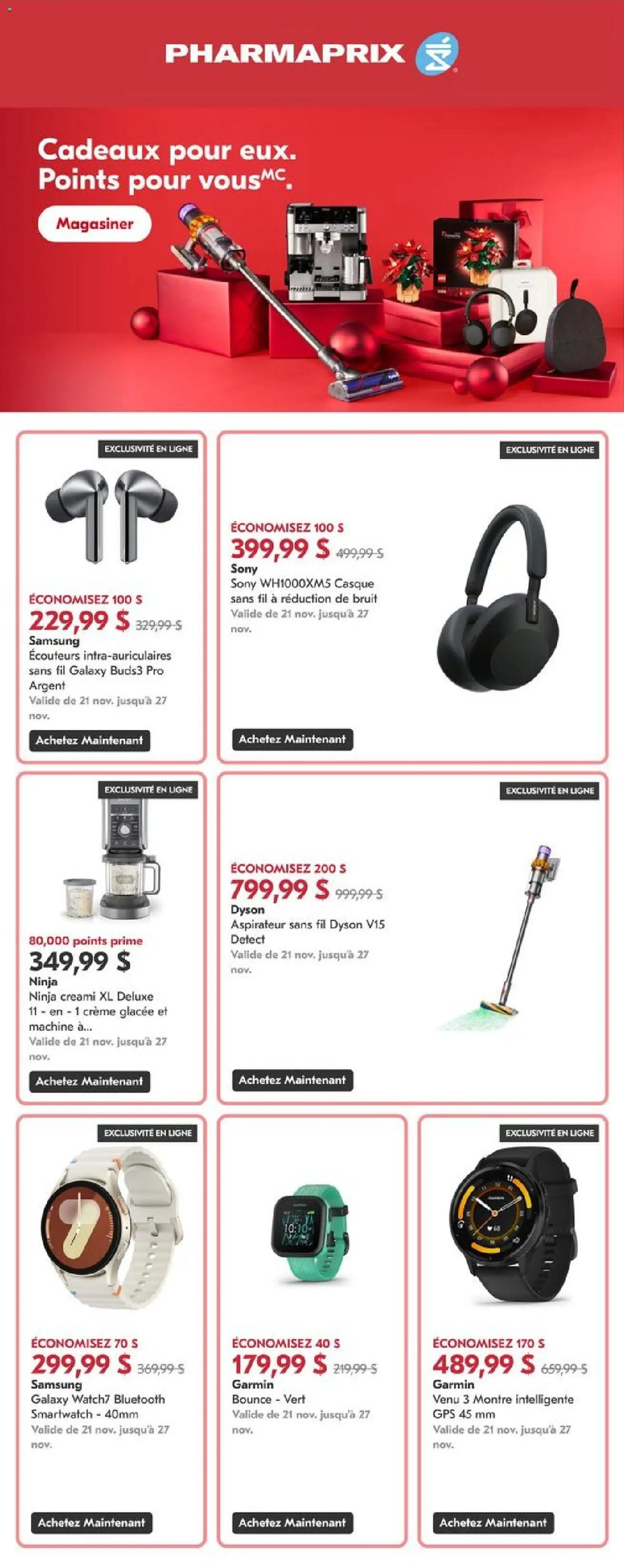 Preview of leaflet Online deals from shop Pharmaprix is valid from Nov 21, 2025