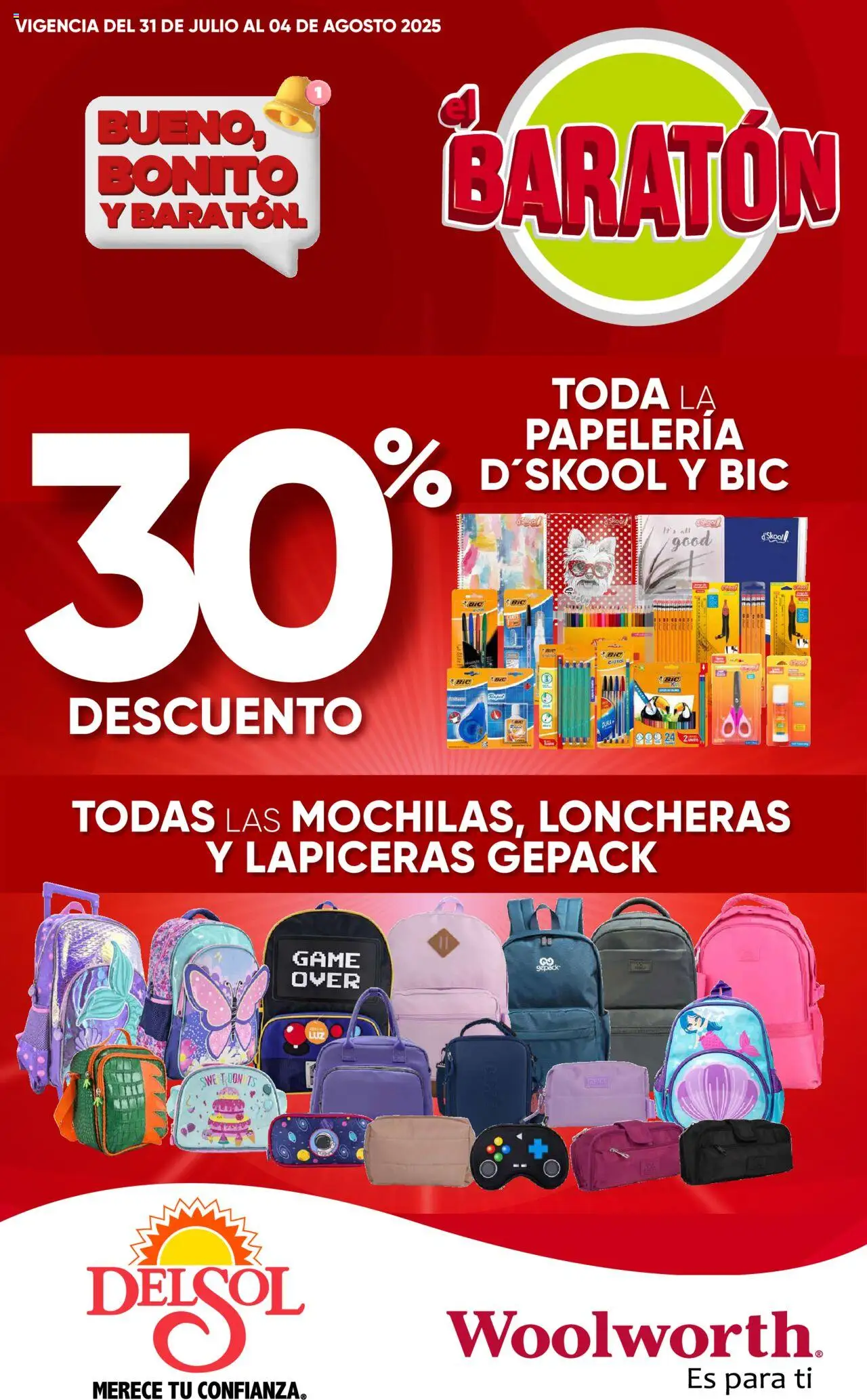 Catálogo Bueno, Bonito y Baratón Del Sol y Woolworth y sus promociones válidas desde el 31/07/2025 - Número de página 1