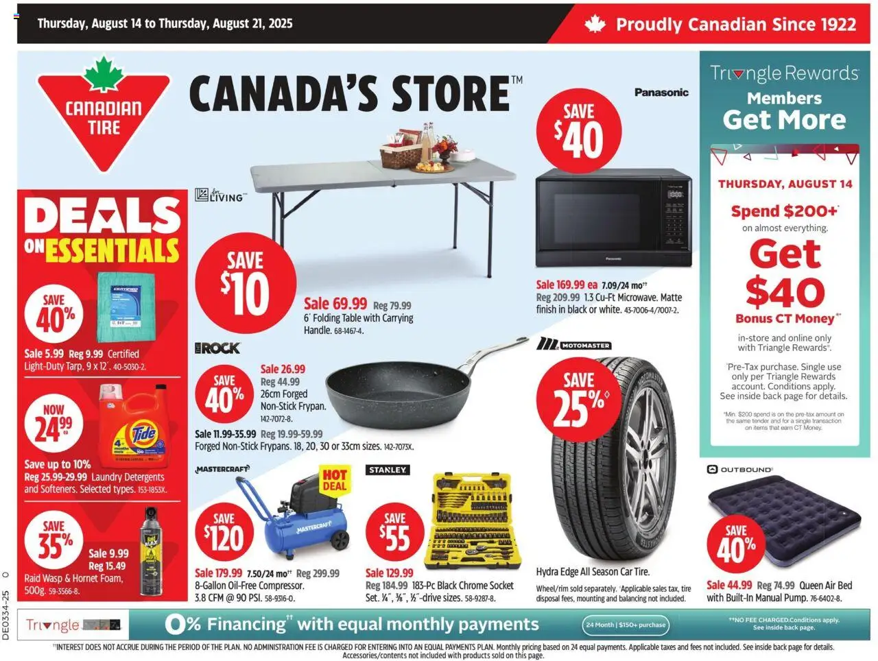 Canadian Tire flyer valid from Aug 14, 2025 - page number 1