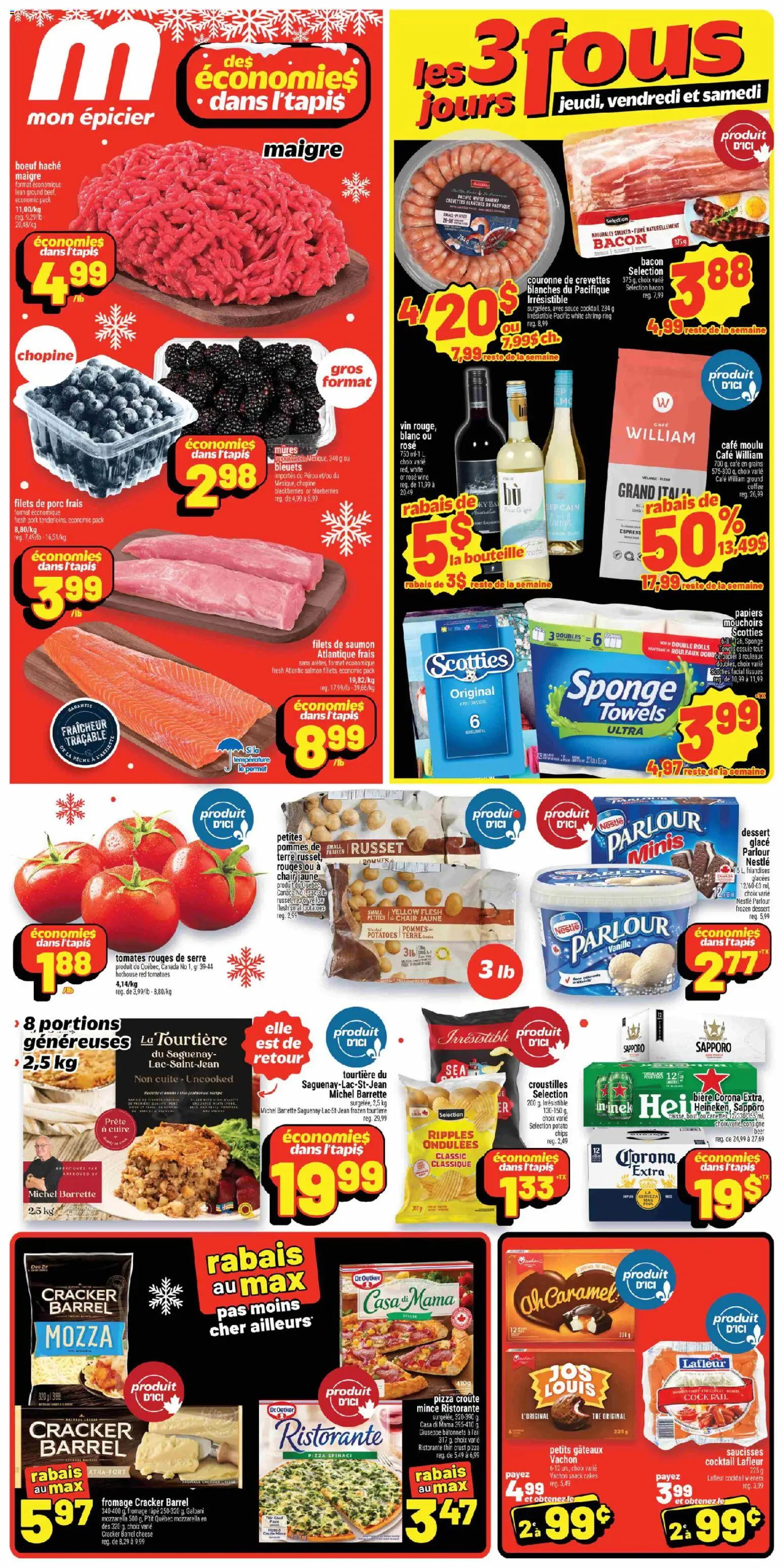 Preview of leaflet Pickering from shop Metro is valid from Nov 27, 2025 - Pizza, Dessert, Beer, Wine, Salmon, Chips, Mozzarella, Rose wine