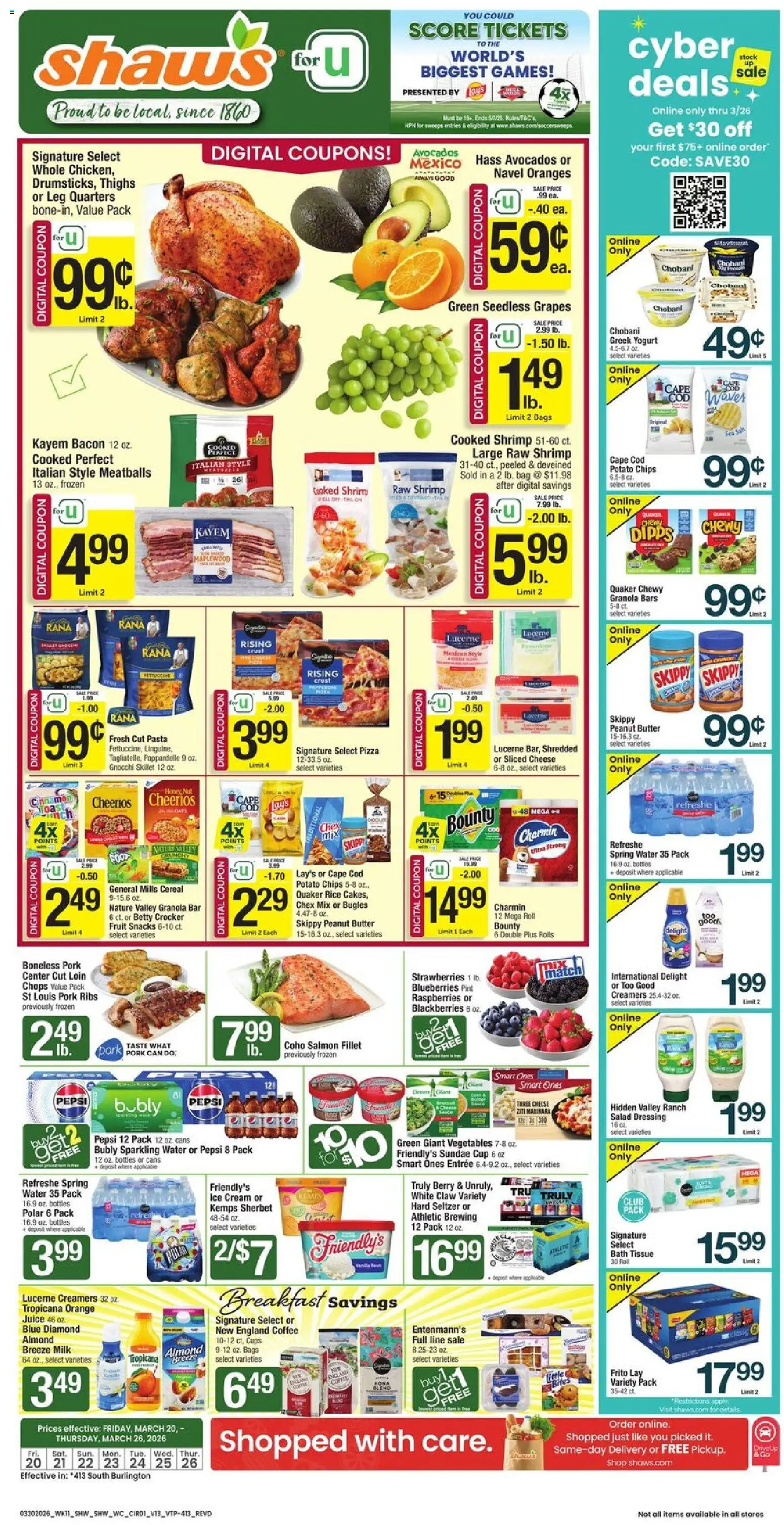 Ad Preview of Shaw's Shaw's Weekly Ad - VT from 03/20/2026