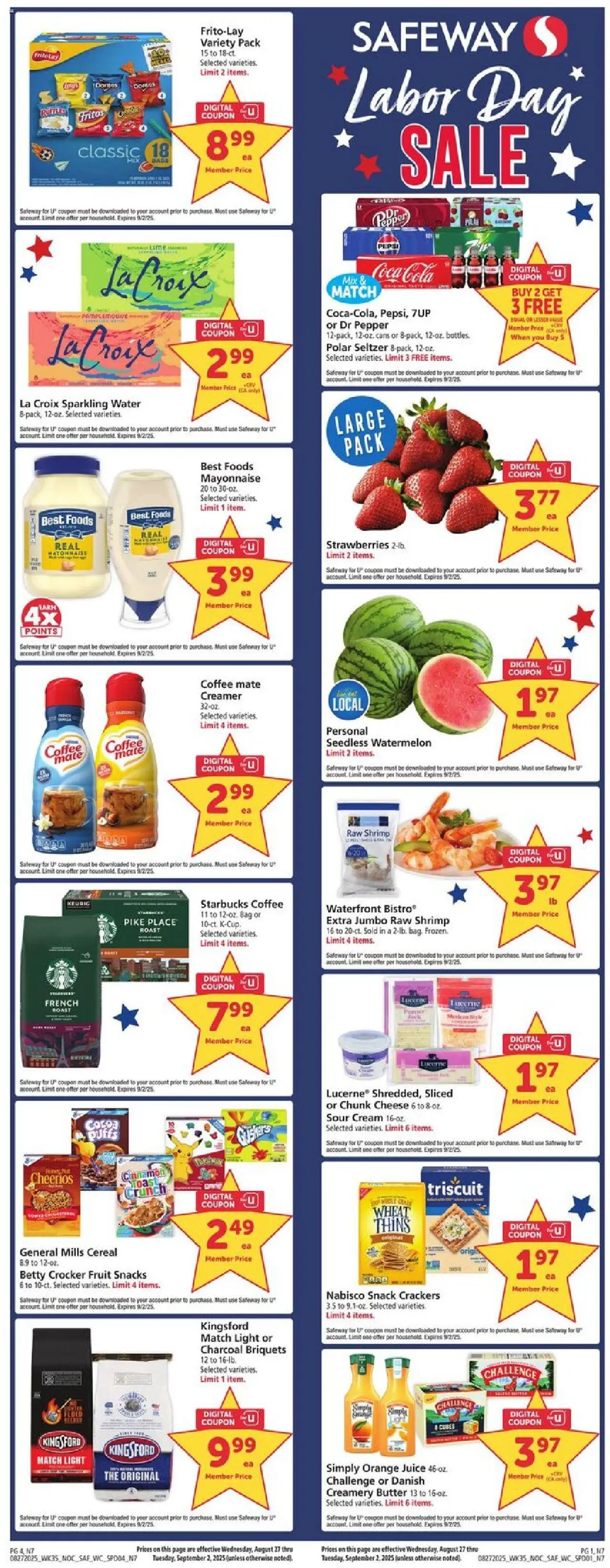 Safeway Weekly Ad from 08/27/2025 - Flyer - Page number 1