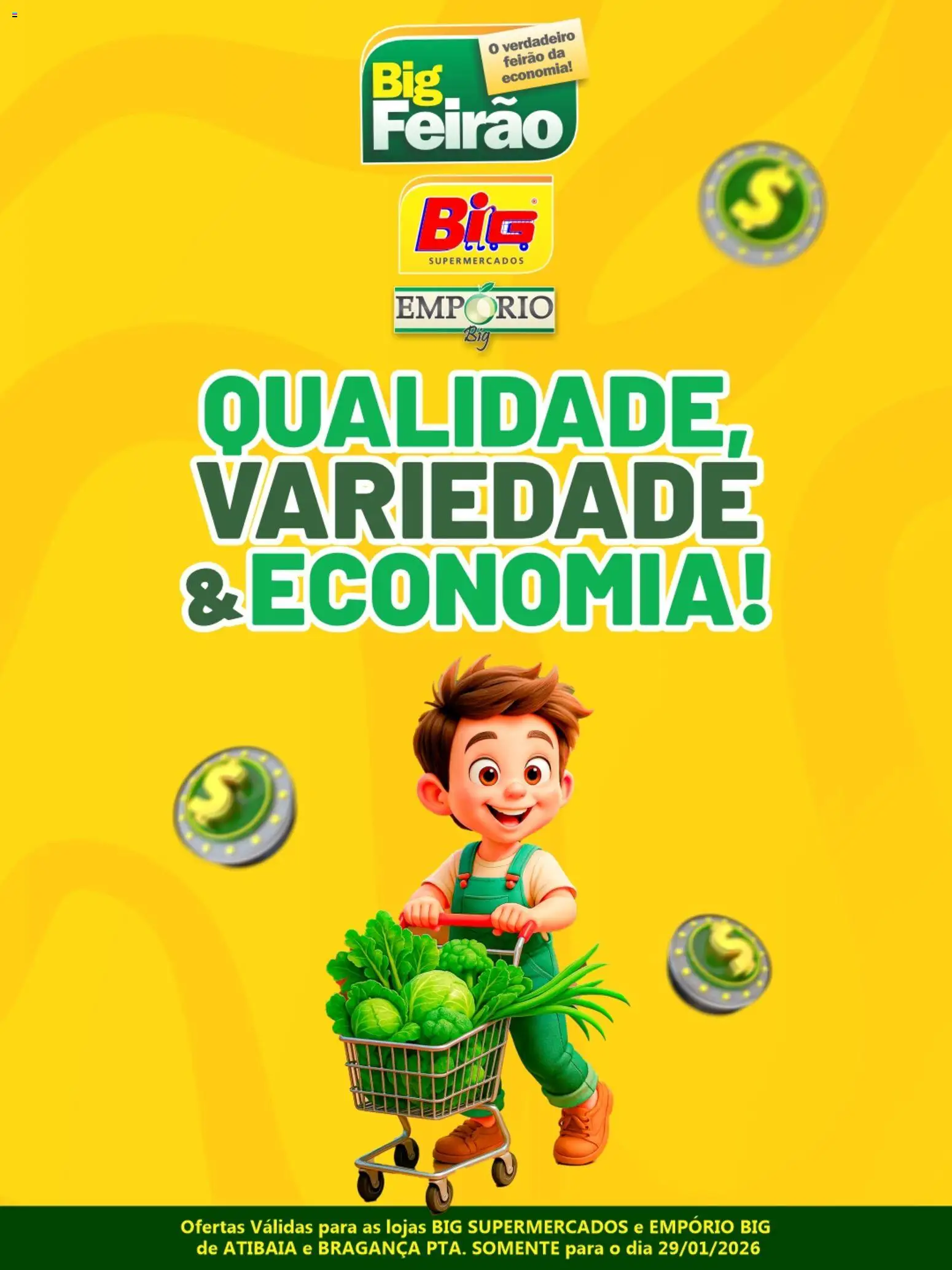 Pré-Visualização do folheto "Ofertas do Dia" da loja Big Supermercados válido a partir de 29/01/2026