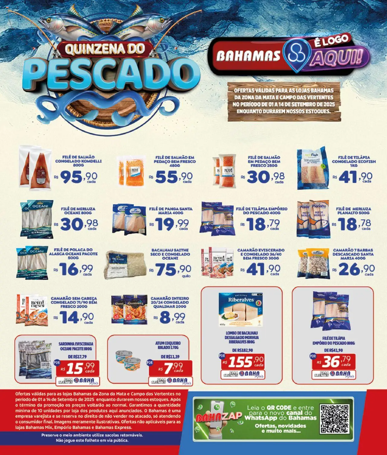 Bahamas Supermercados folheto "Ofertas Quinzena do Pescado" válido a partir de 01/09/2025 - número de página 1