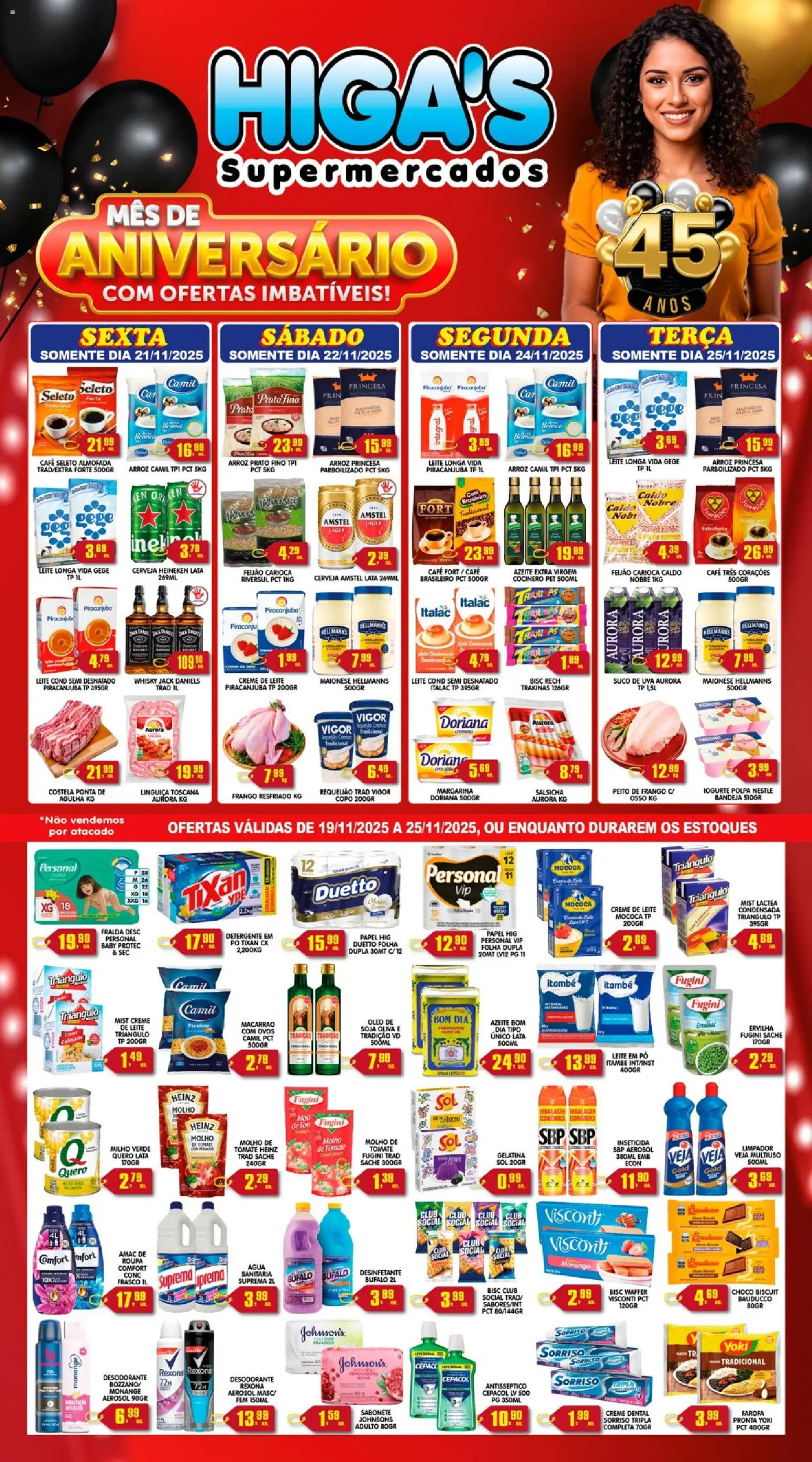 Pré-Visualização do folheto "Ofertas da semana" da loja Higa's Supermercado válido a partir de 19/11/2025