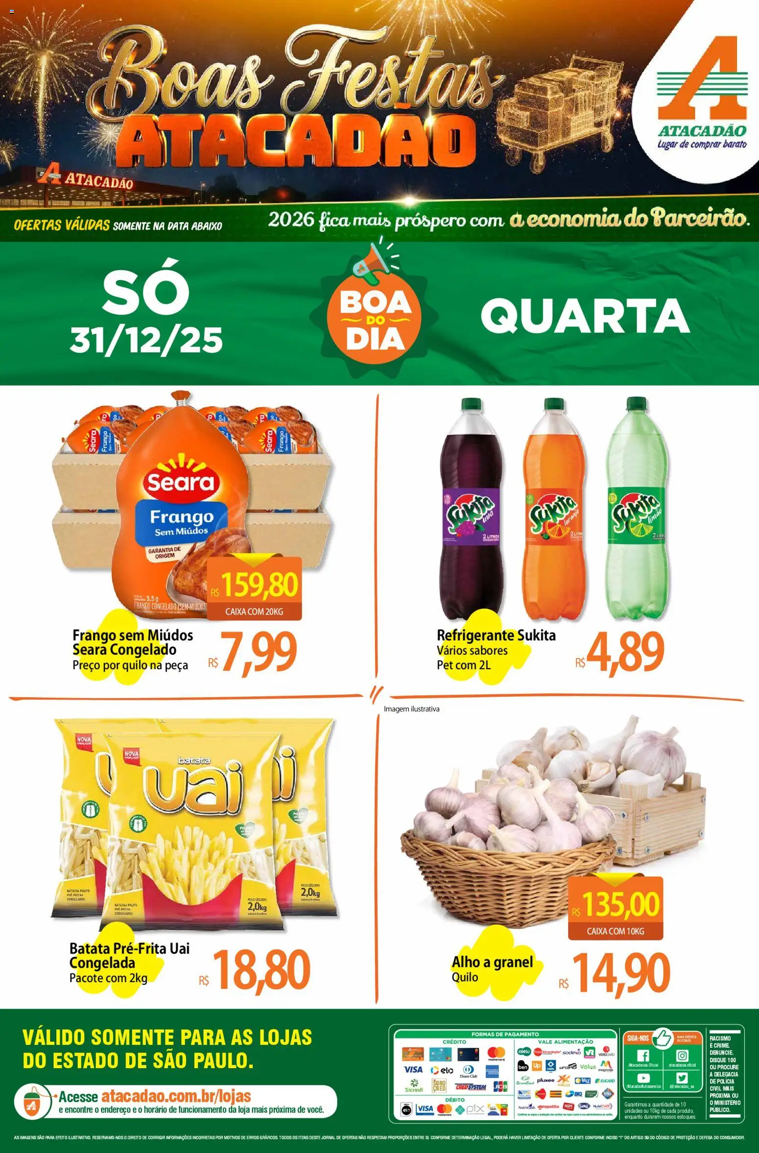 Pré-Visualização do folheto "Ofertas - SP" da loja Atacadão válido a partir de 31/12/2025