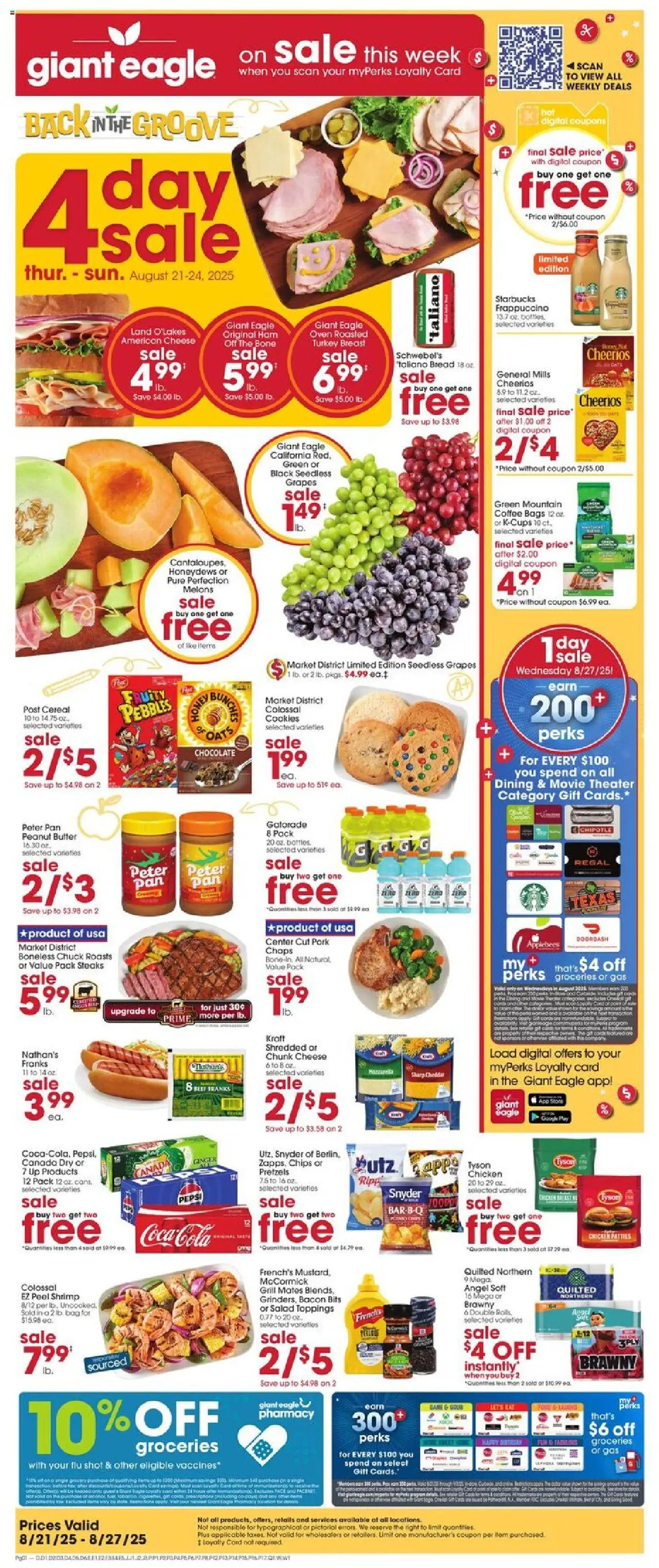 Giant Eagle Weekly Ad from 08/21/2025 - Flyer - Page number 1