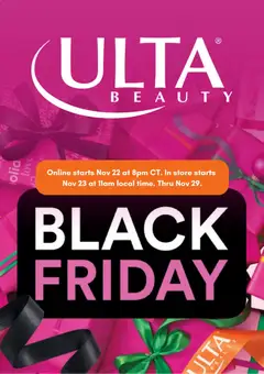 Ad Preview of Ulta Beauty Black Friday Notice from 11/22/2025