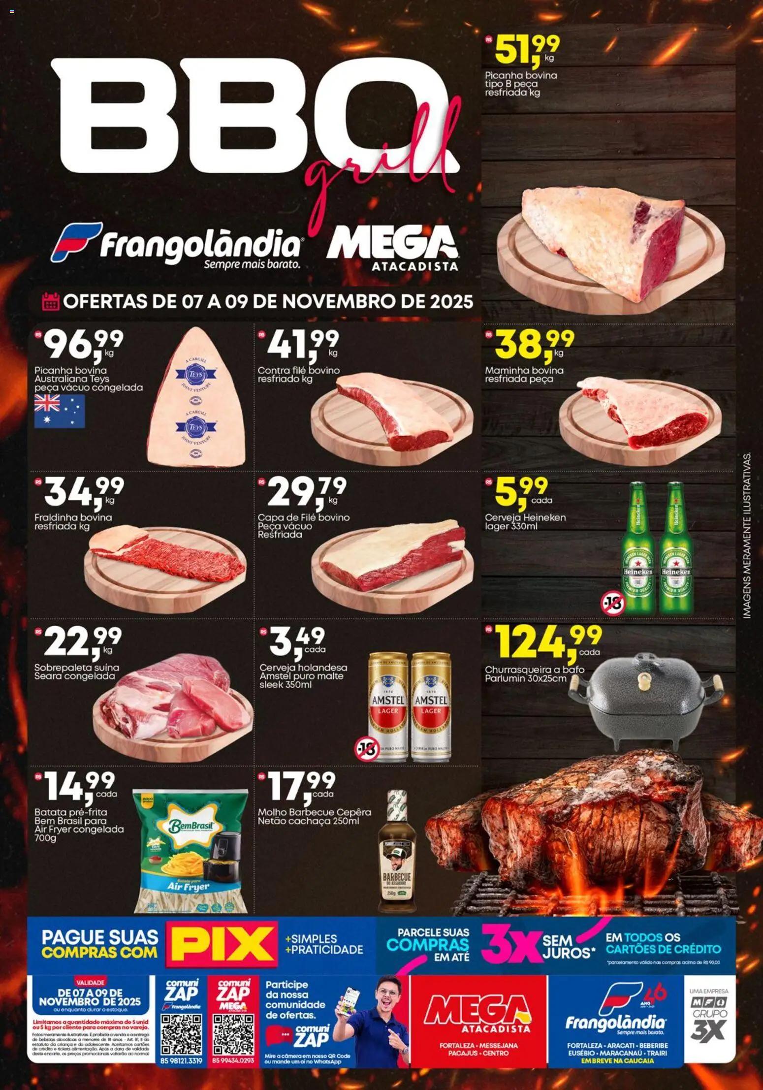 Pré-Visualização do folheto "Ofertas BBQ e Peixes" da loja Frangolândia válido a partir de 07/11/2025