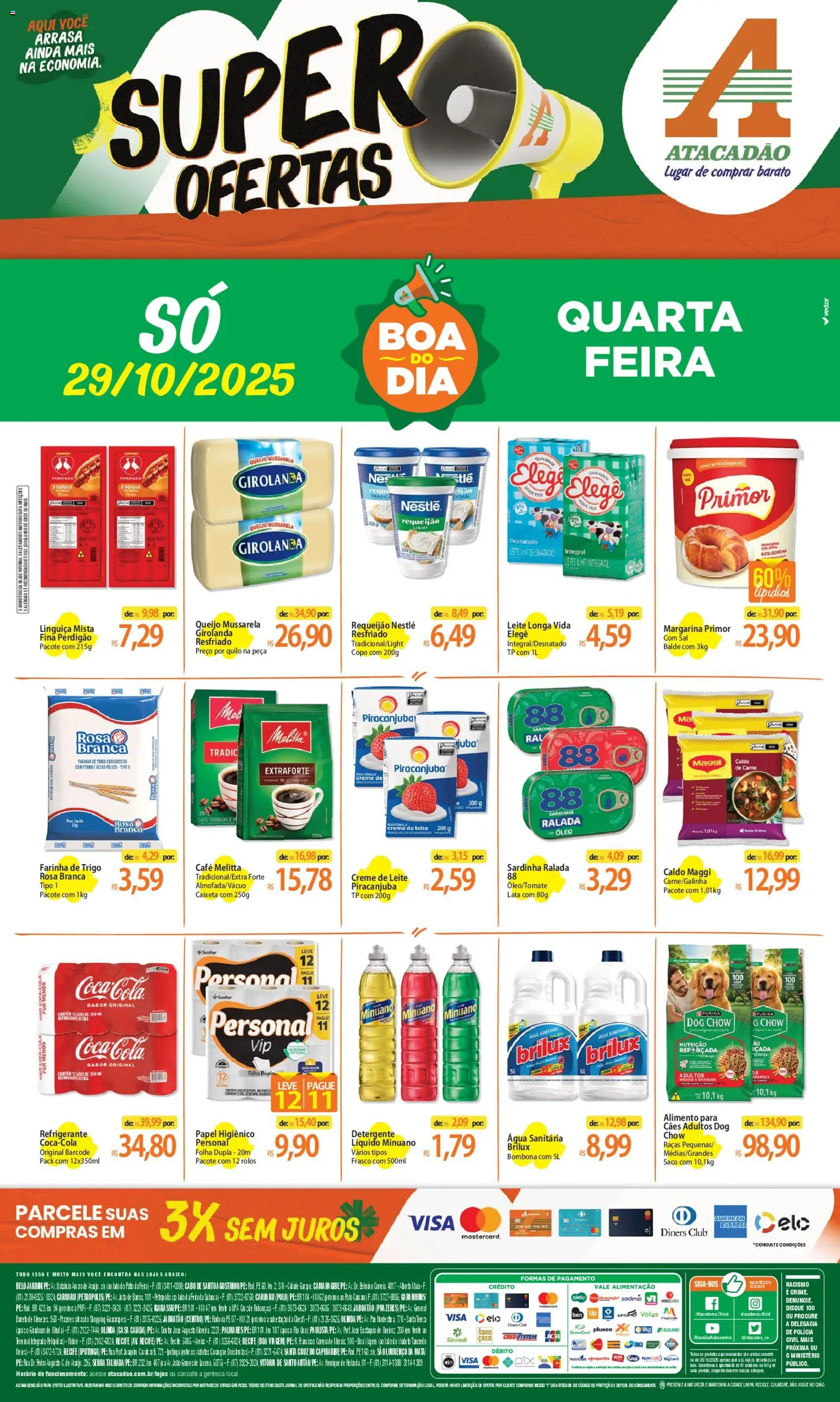 Pré-Visualização do folheto "Ofertas - PE" da loja Atacadão válido a partir de 29/10/2025