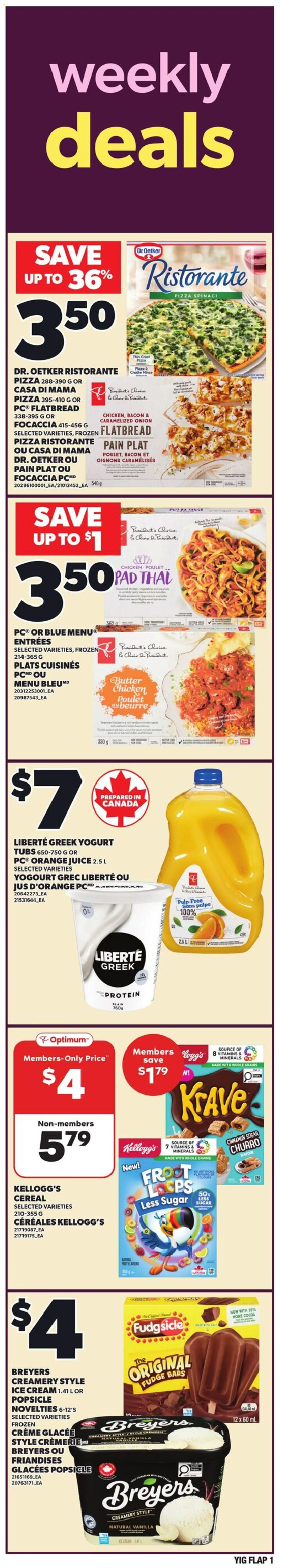 Preview of leaflet Independent Grocer weekly flyer / circulaire from shop Independent Grocer is valid from Apr 09, 2026 - Ice cream, Ice, Focaccia, Juice, Bacon, Vanilla, Onion, Orange juice
