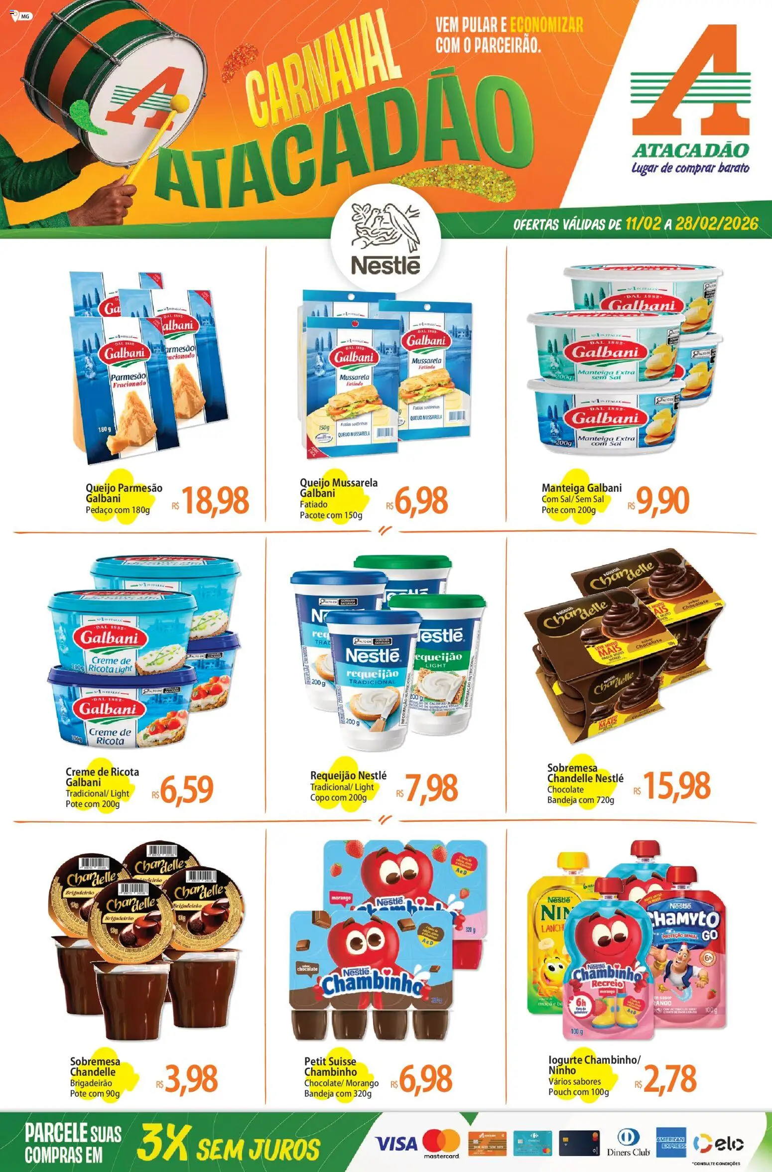 Pré-Visualização do folheto "Ofertas - MG" da loja Atacadão válido a partir de 11/02/2026