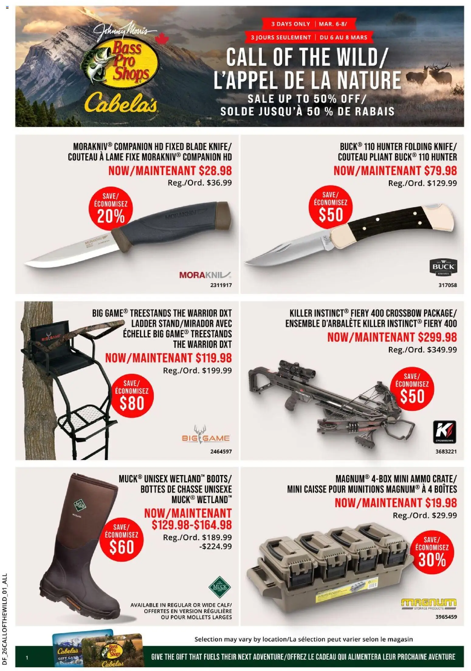 Preview of leaflet Weekly flyer / circulaire from shop Cabelas is valid from Mar 06, 2026