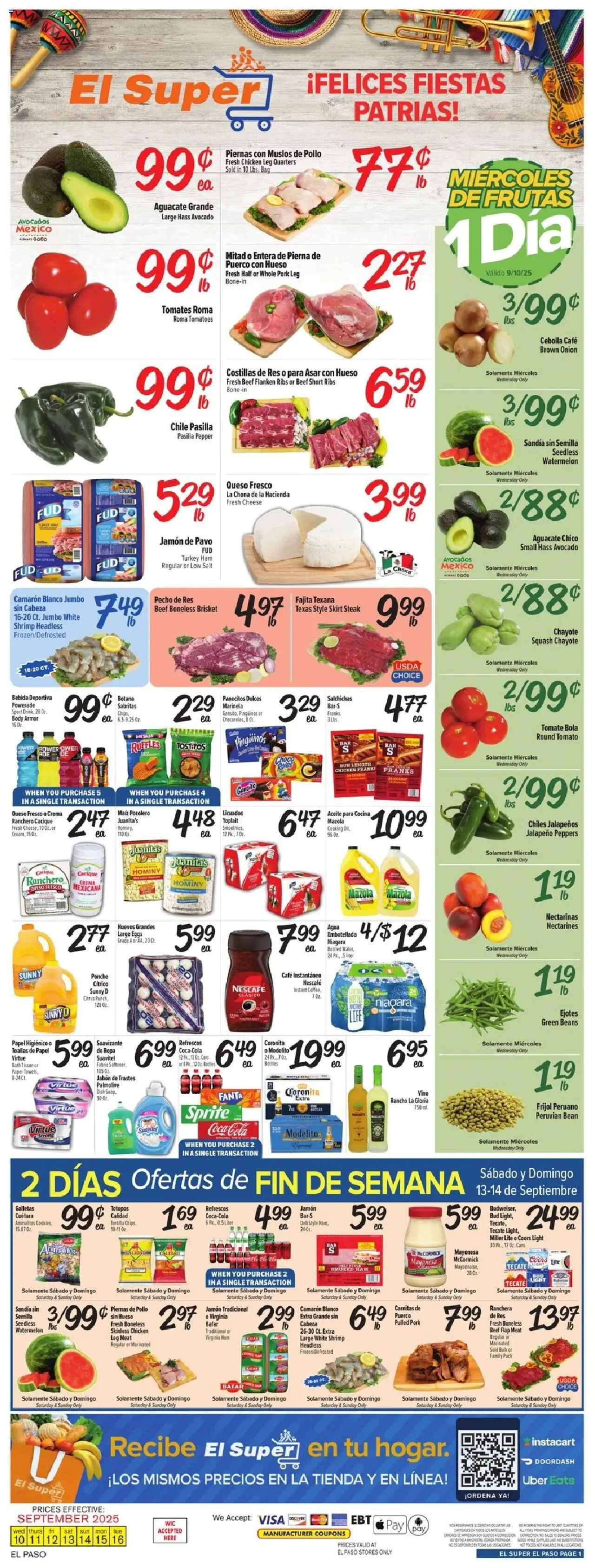 El Super Weekly Ad - TX from 09/10/2025 - Flyer - Page number 1