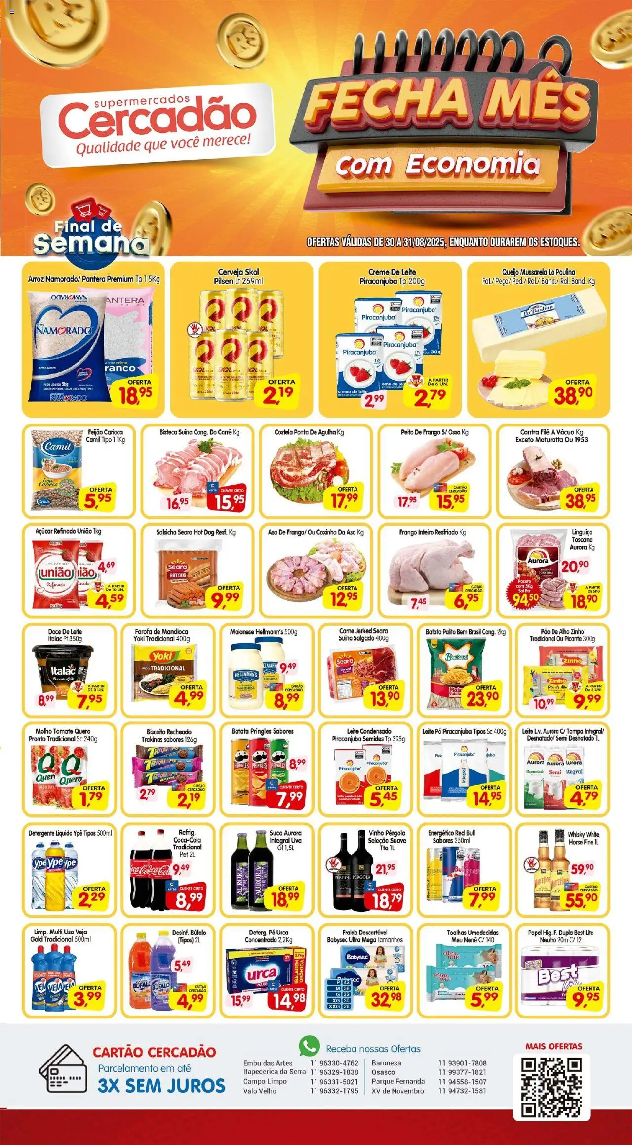 Cercadão folheto "Ofertas da semana" válido a partir de 30/08/2025 - número de página 1 - Uva, Leite, Doce, Batata, Açúcar, Maionese, Contra filé, Frango inteiro