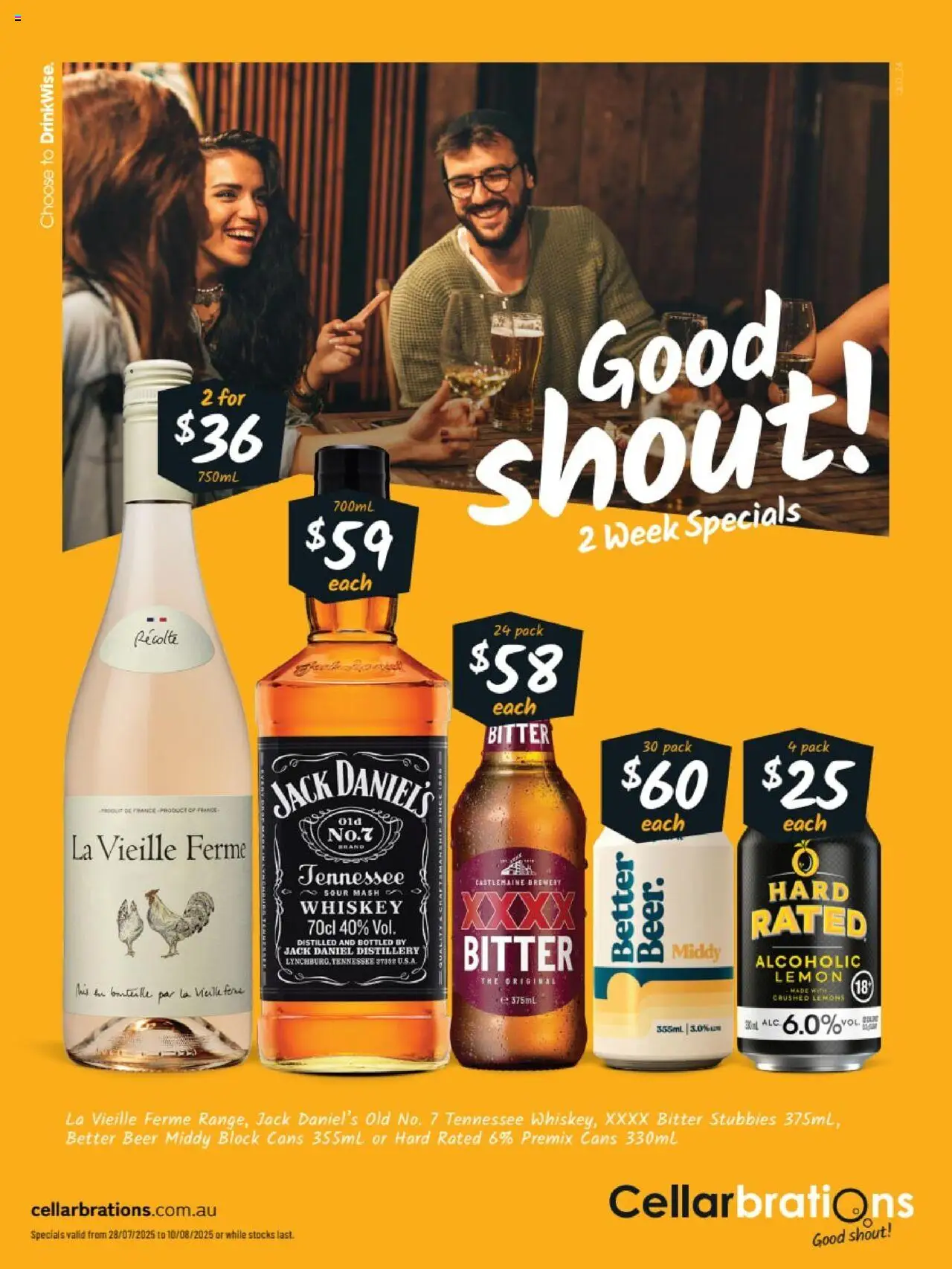 Cellarbrations catalogue valid from 28/07/2025 - page 1 - Beer, Whiskey, Lemon, Jack Daniel’s, Lemons