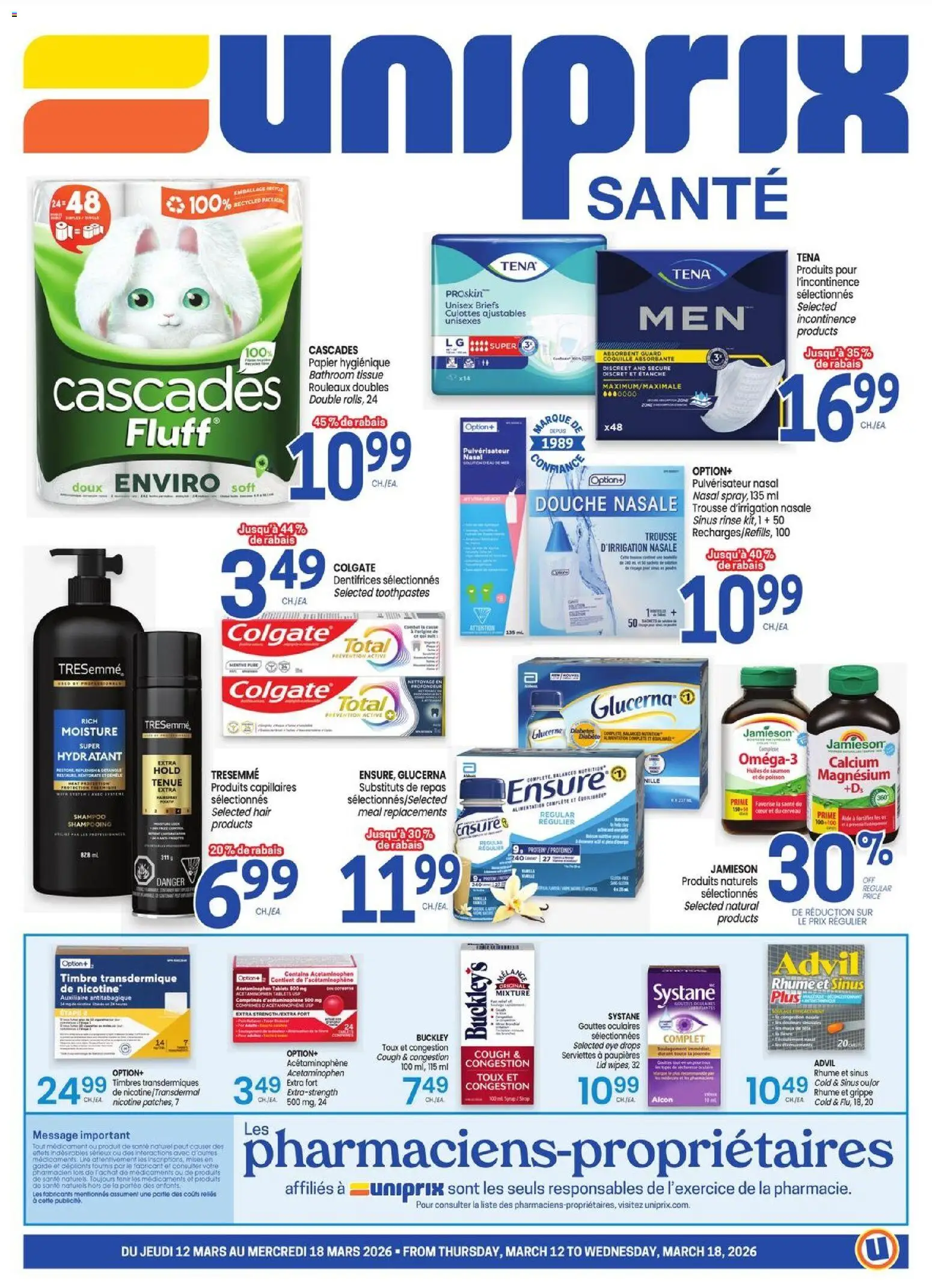 Preview of leaflet Uniprix flyer - Sante from shop Uniprix is valid from Mar 12, 2026