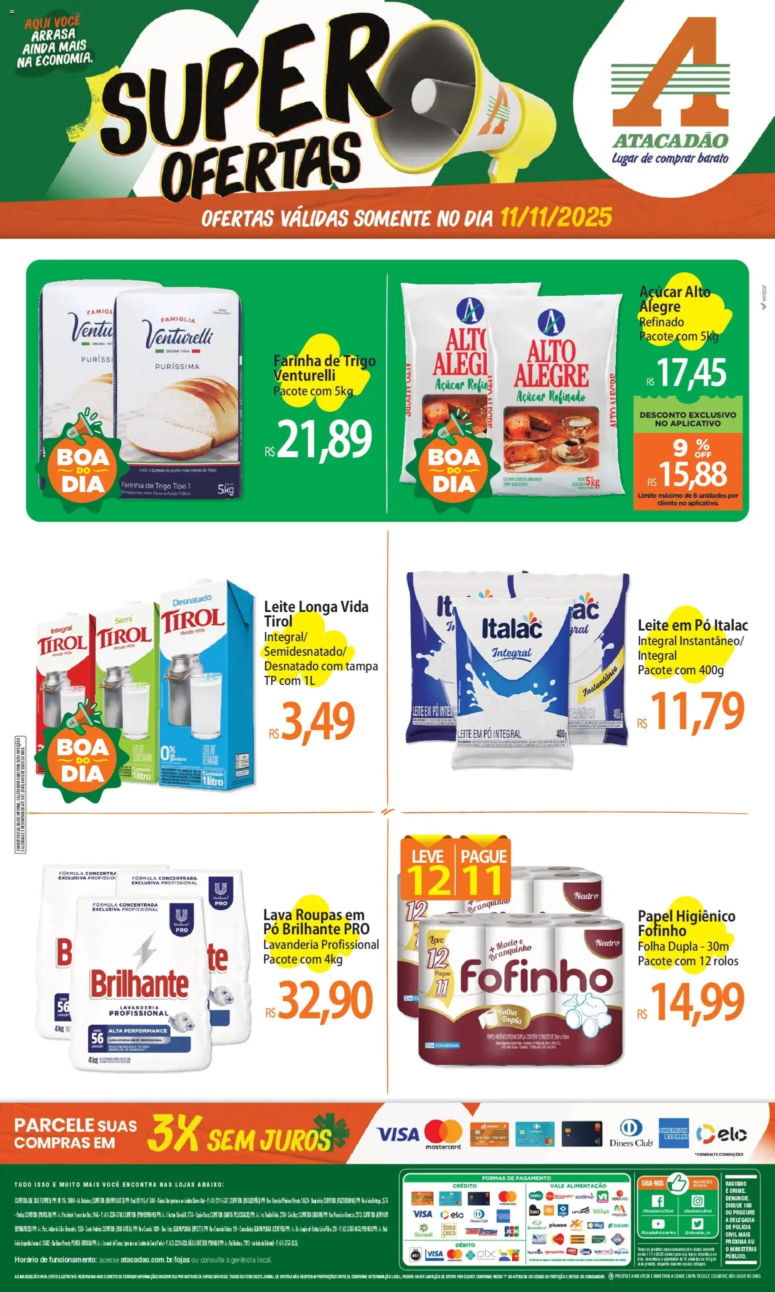 Pré-Visualização do folheto "Ofertas - PR" da loja Atacadão válido a partir de 11/11/2025