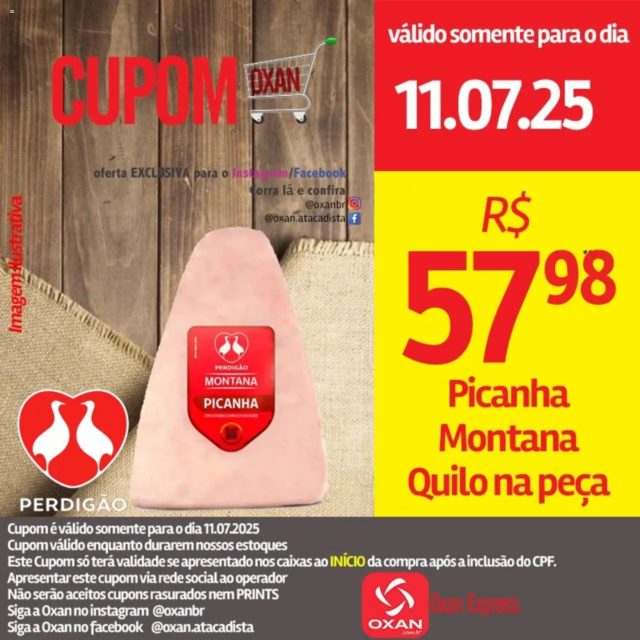 Oxan Atacadista folheto "Ofertas da semana" válido a partir de 11/07/2025 - número de página 1 - Montana picanha, Picanha