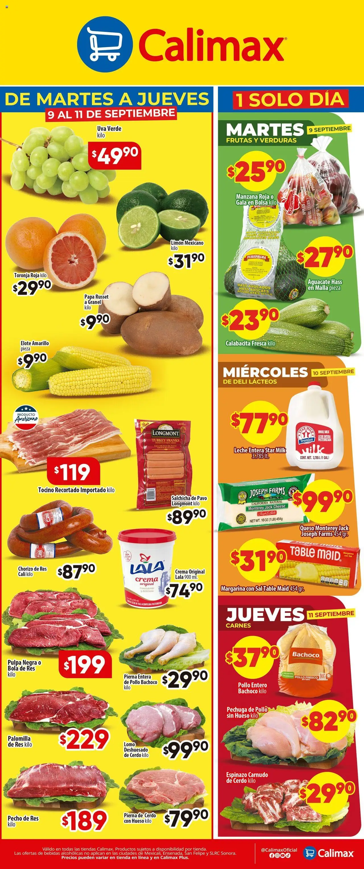 Folleto Calimax y sus promociones válidas desde el 09/09/2025 - Número de página 1