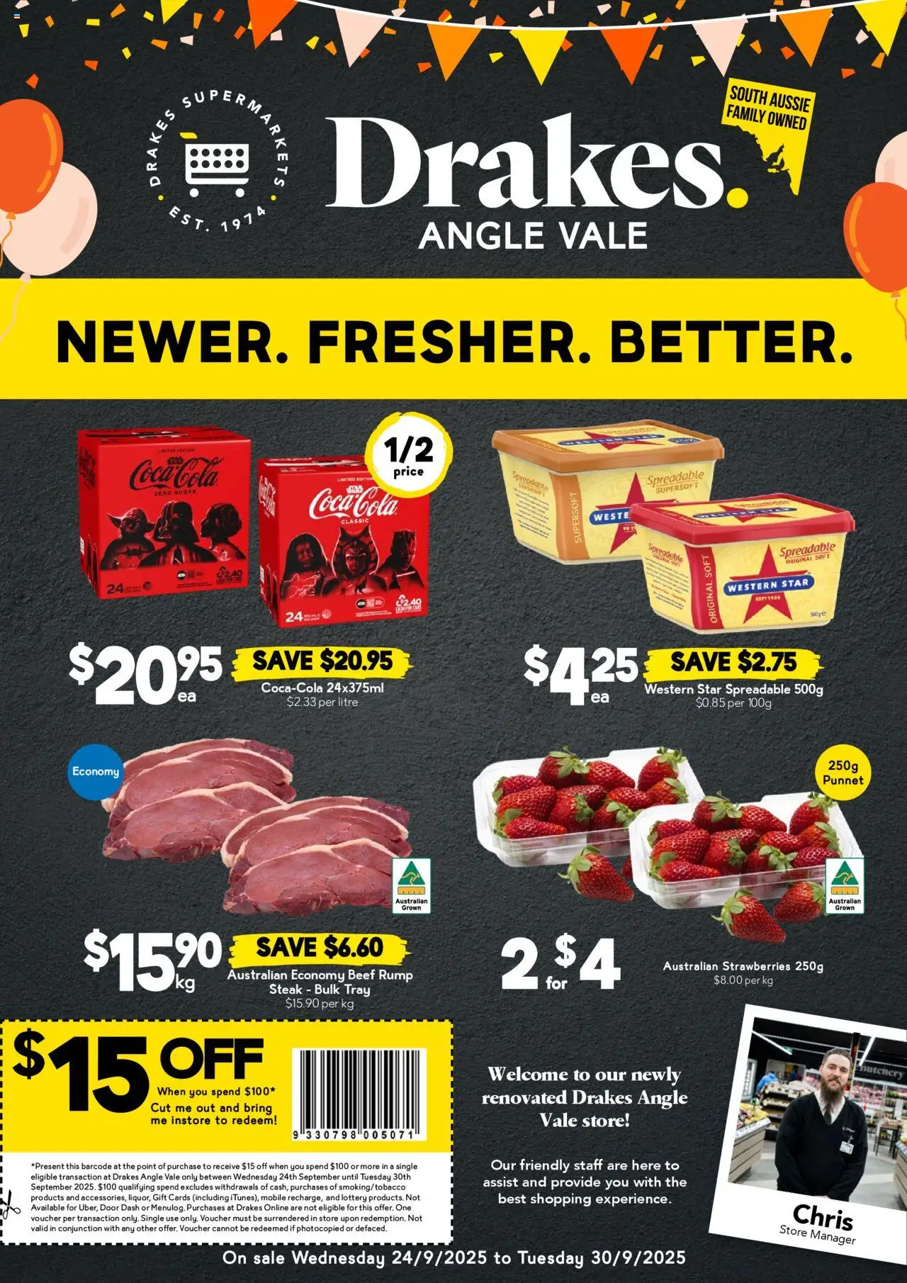 Drakes catalogue valid from 24/09/2025 - page 1 - Door, Beef, Strawberries, Steak, Mobile