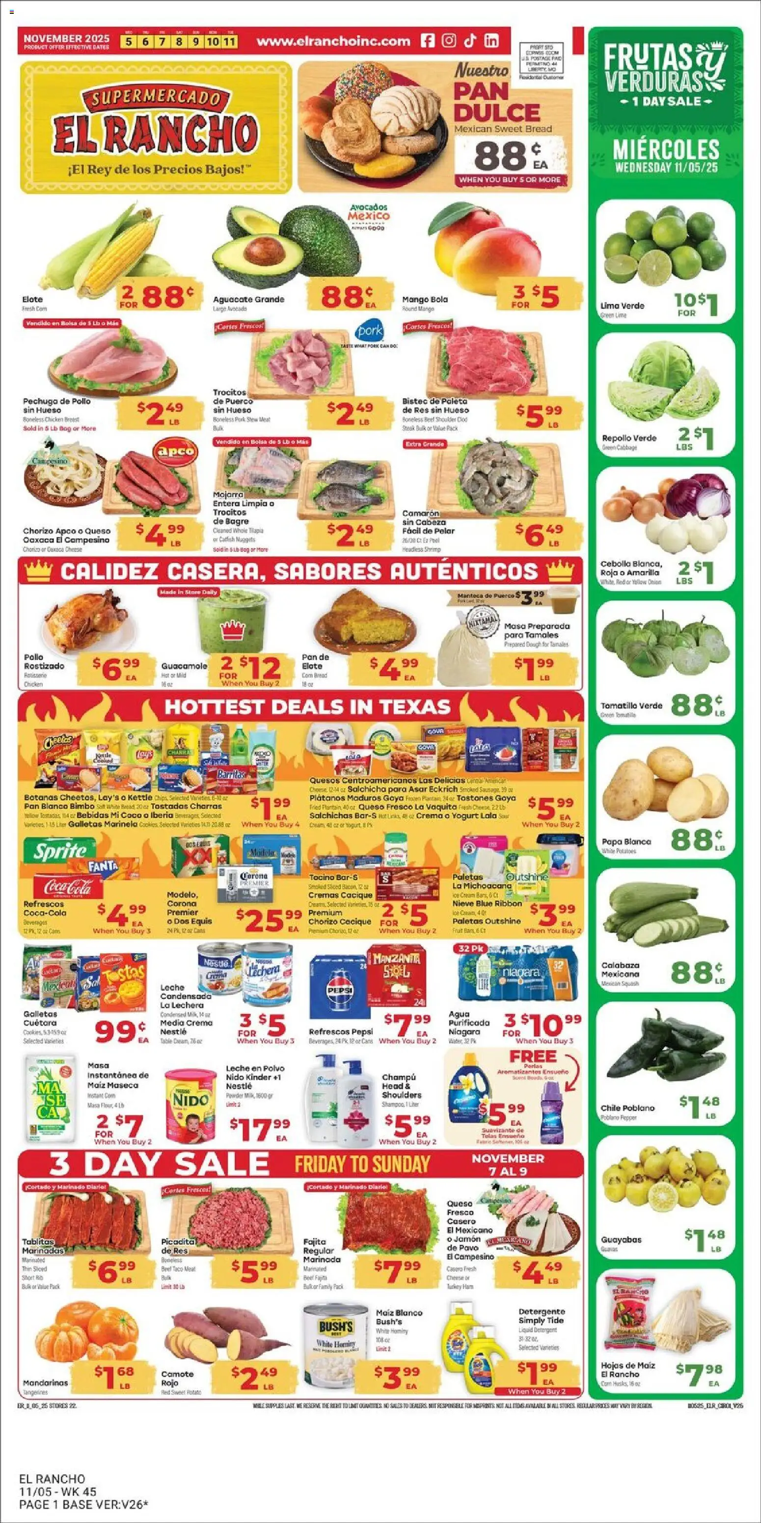 Ad Preview of El Rancho Weekly Ad from 11/05/2025