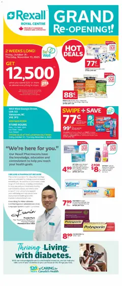 Un aperçu du dépliant Grand Opening Vancouver du magasin Rexall est valide à partir 31 oct. 2025