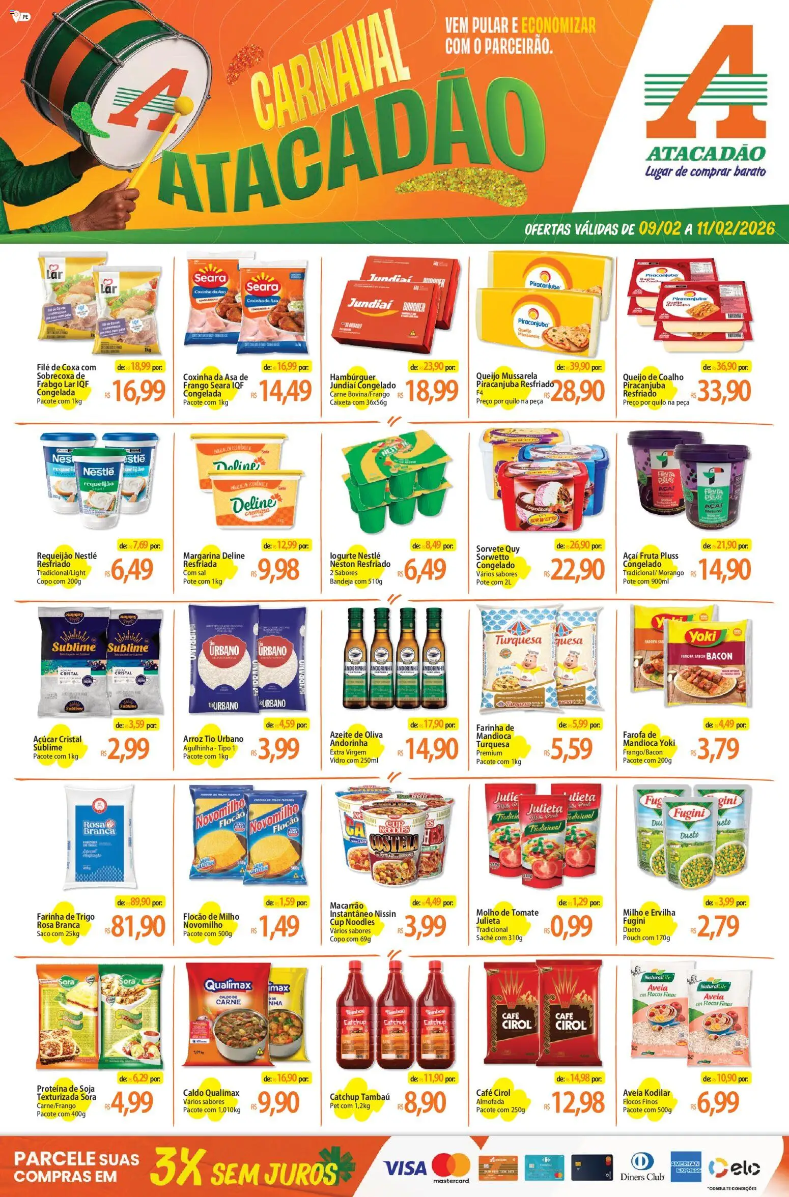Pré-Visualização do folheto "Ofertas - PE" da loja Atacadão válido a partir de 09/02/2026