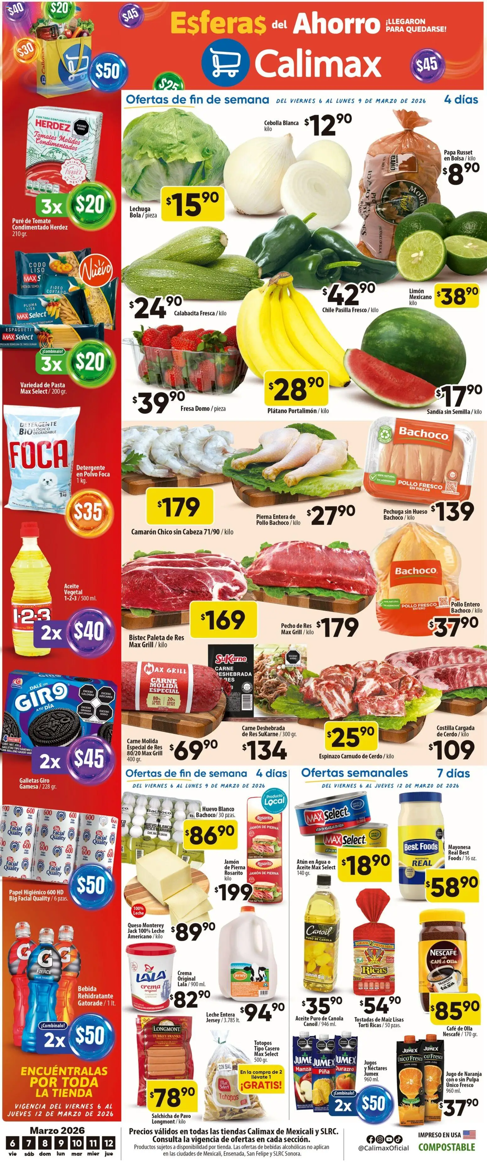 Vista previa las ofertas de la tienda Calimax - Calimax folleto Mexicali y SLRC desde el 06/03/2026 