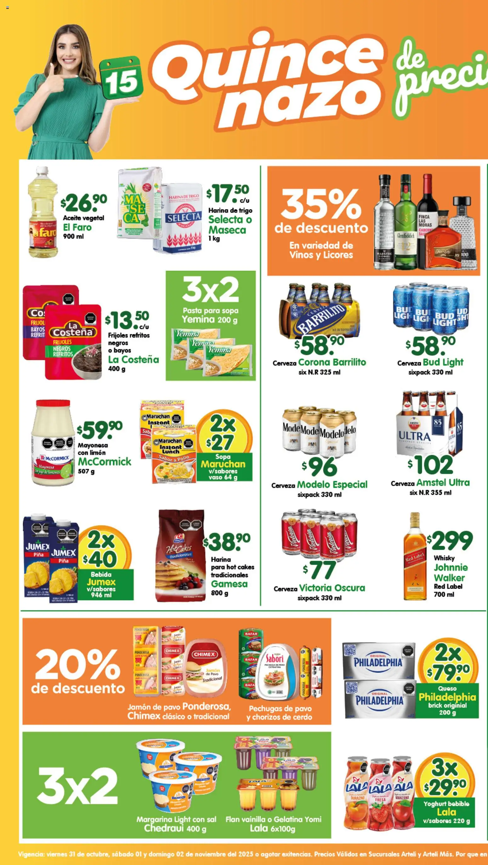 Vista previa las ofertas de la tienda Arteli - Folleto Suc.Arteli & Arteli mas desde el 31/10/2025 - Manzana, Limón, Limones, Gelatina, Aceite, Piña, Harina, Pechugas de pavo