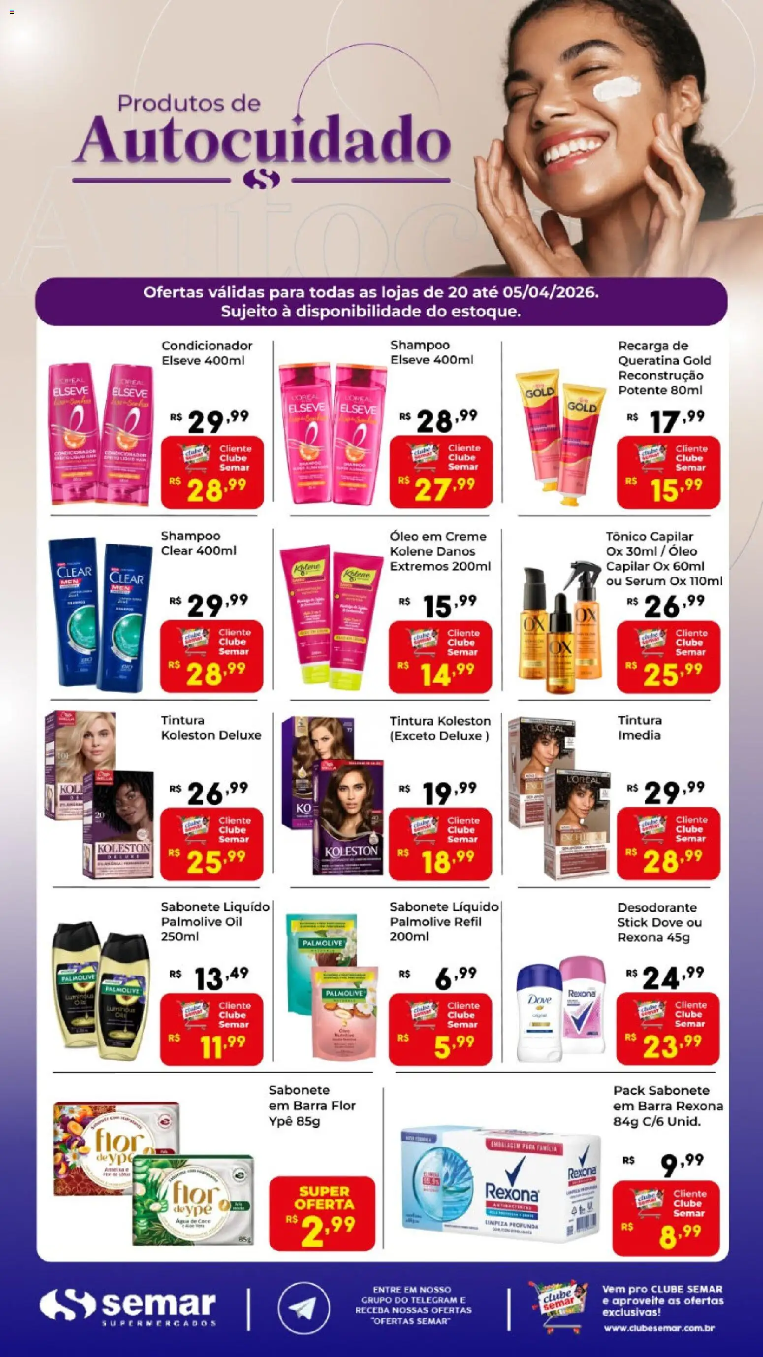 Pré-Visualização do folheto "Semar Supermercado ofertas Autocuidado " da loja Semar Supermercado válido a partir de 20/03/2026