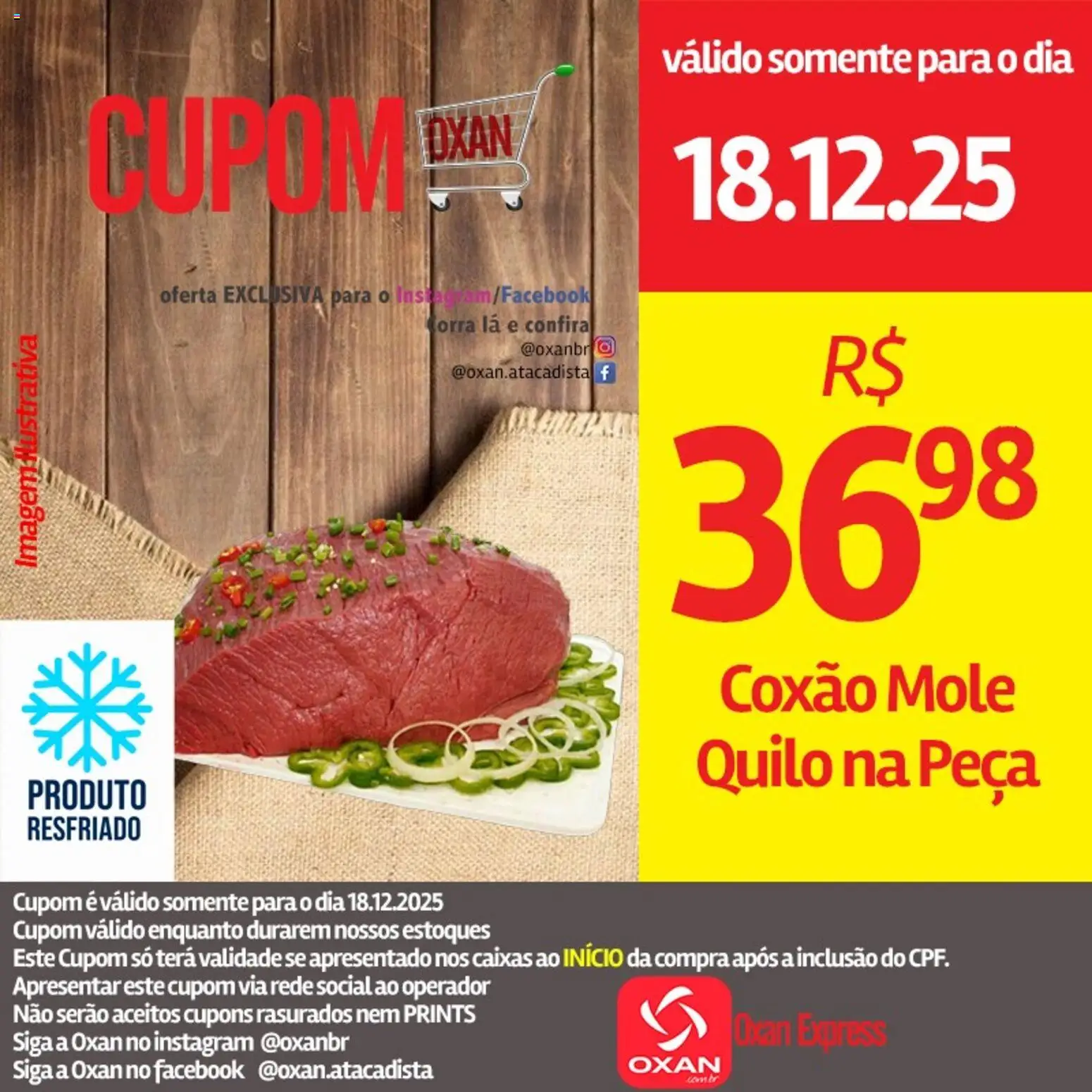Pré-Visualização do folheto "Ofertas da semana" da loja Oxan Atacadista válido a partir de 18/12/2025 - Coxão mole