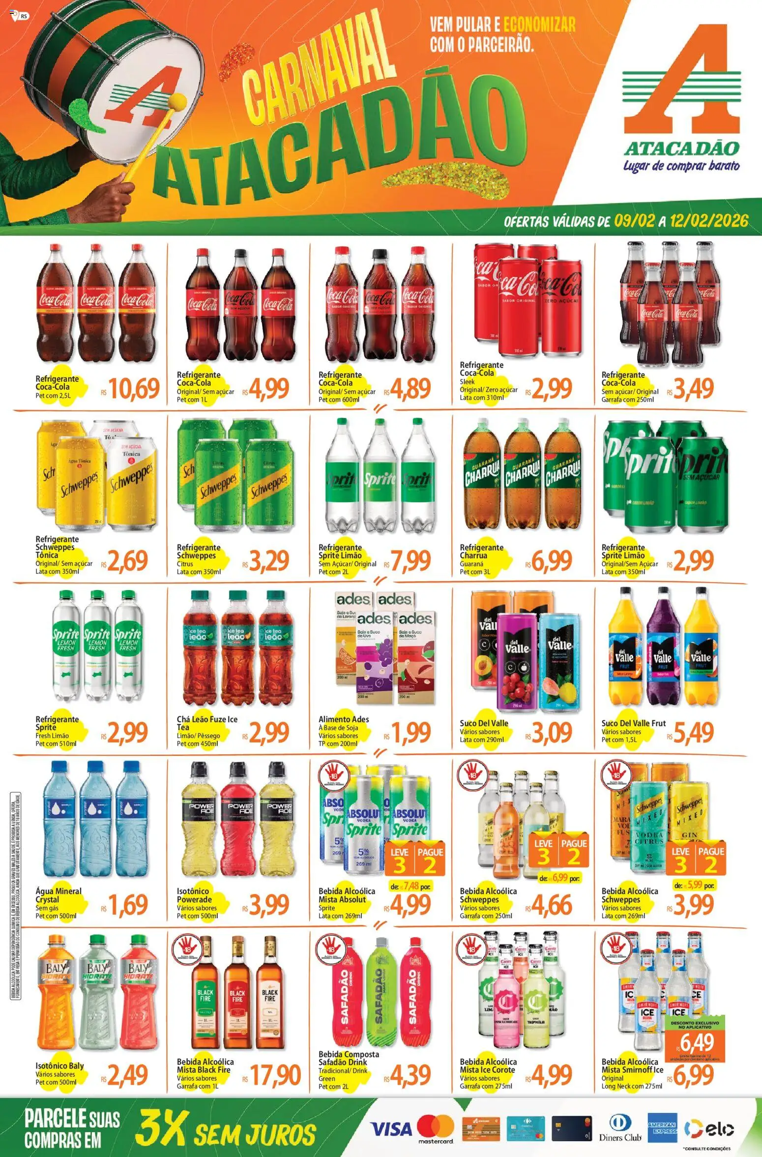 Pré-Visualização do folheto "Ofertas - RS" da loja Atacadão válido a partir de 09/02/2026