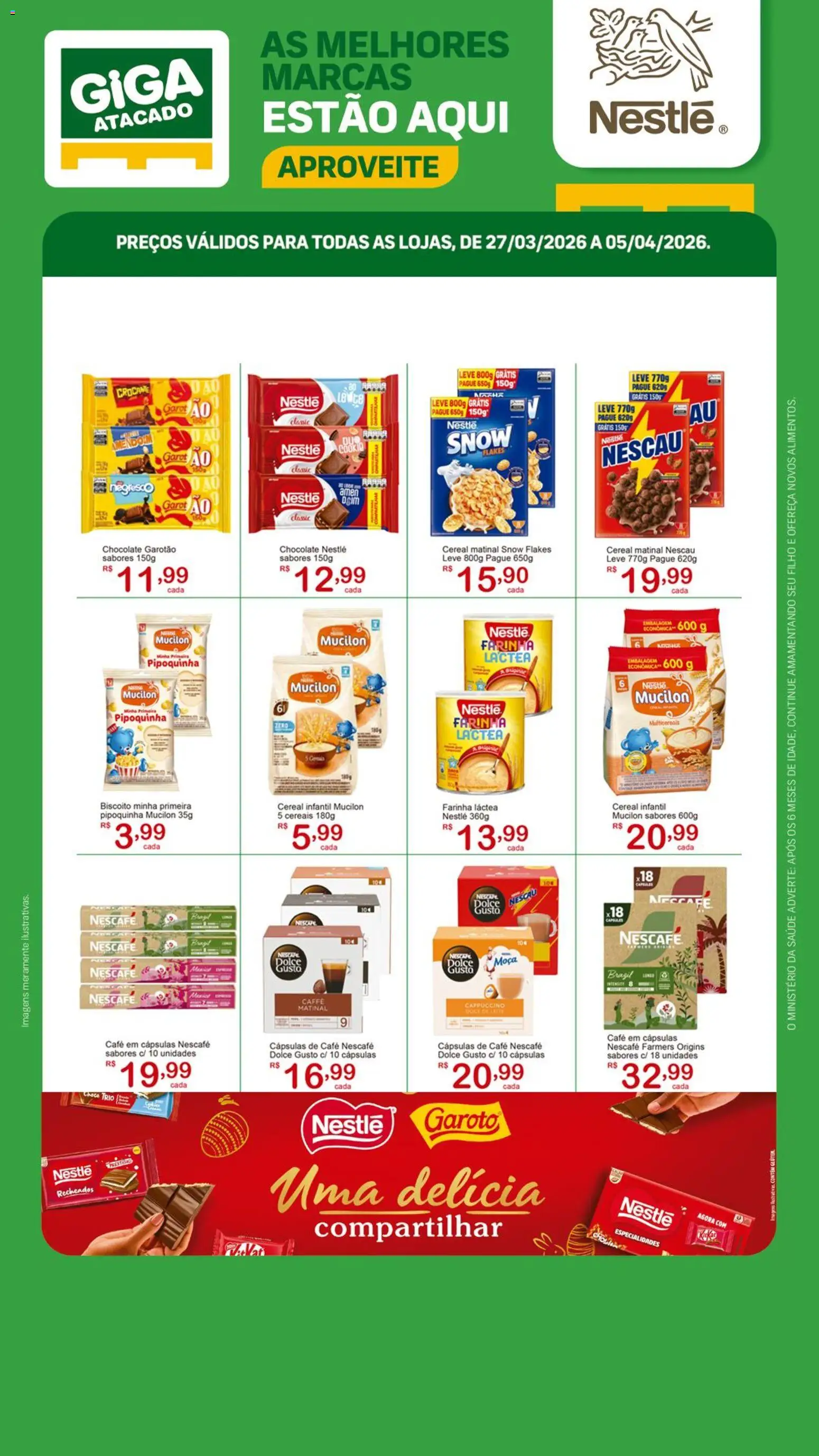 Pré-Visualização do folheto "GIGA Atacado ofertas Nestlé" da loja GIGA Atacado válido a partir de 27/03/2026
