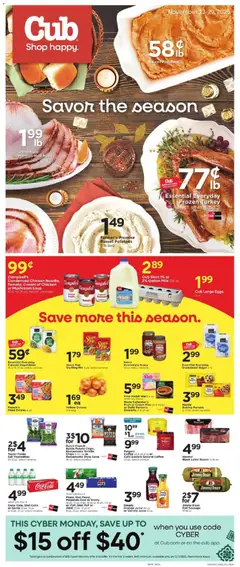 Ad Preview of Cub Foods Weekly Ad from 11/23/2025 | Page: 1