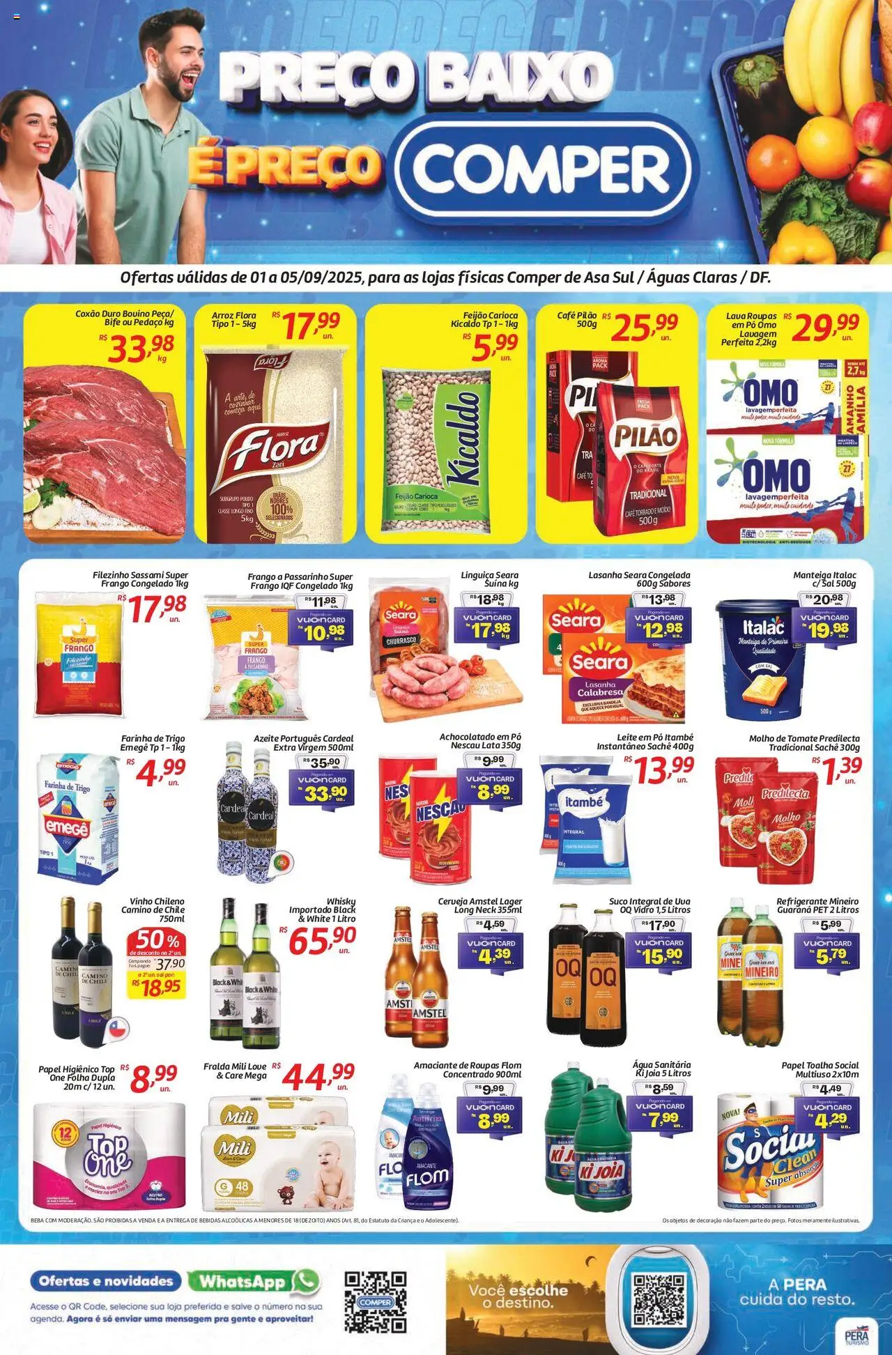 Comper folheto "Ofertas da semana" válido a partir de 01/09/2025 - número de página 1 - Whisky, Decoração, Feijão, Refrigerante, Nescau, Papel toalha, Coxão duro, Amaciante de roupas