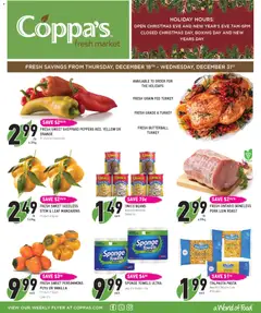 Un aperçu du dépliant Weekly flyer / circulaire du magasin Coppas Fresh Market est valide à partir 18 déc. 2025