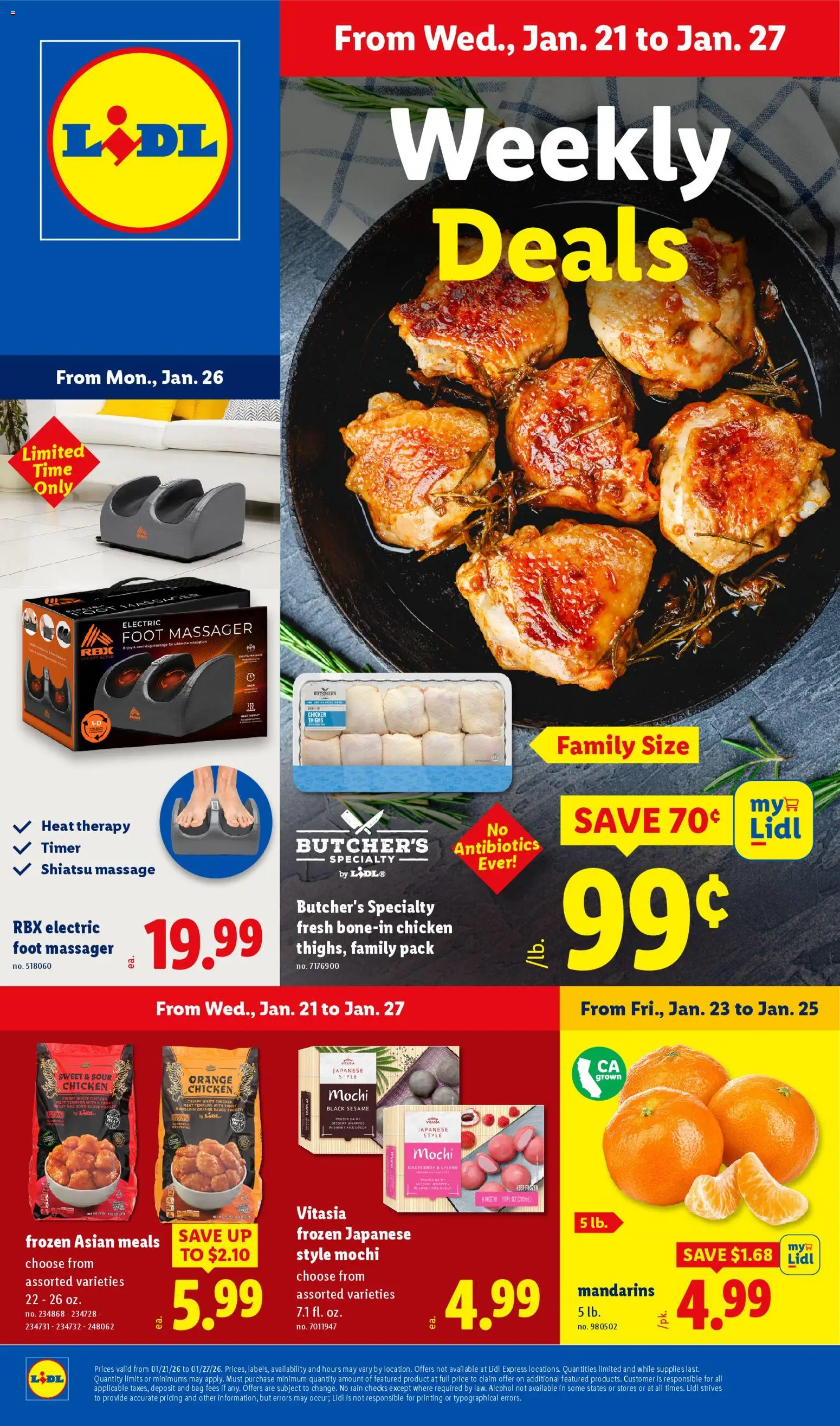 Ad Preview of Lidl Weekly Ad from 01/21/2026 - Dessert, Alcohol, Mochi, Meat, Raspberry, Bag, Mandarins, Sesame