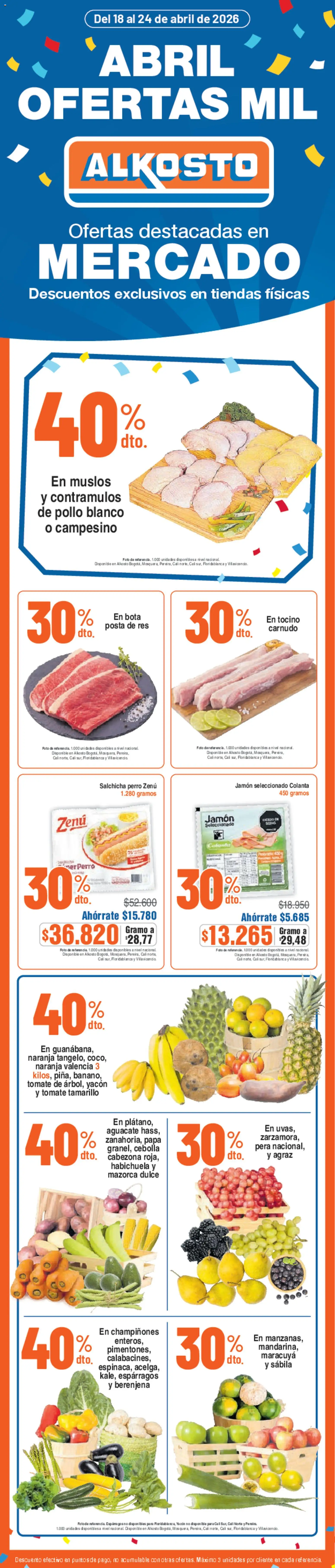 Vista previa del prospecto Alkosto mercado del almacen Alkosto válida del 18/04/2026 al 24/04/2026