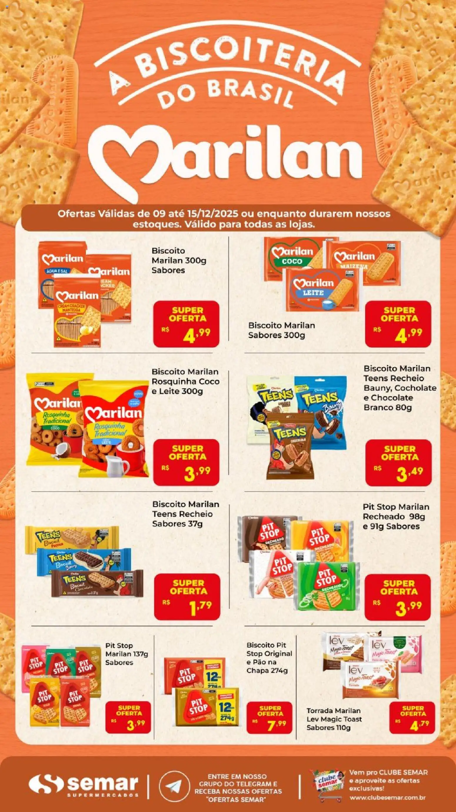 Pré-Visualização do folheto "Ofertas Marilan" da loja Semar Supermercado válido a partir de 09/12/2025