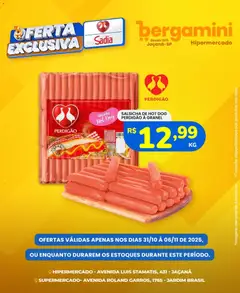 Pré-Visualização do folheto "Ofertas Sadia e Perdigão" da loja Supermercado Bergamini válido a partir de 31/10/2025