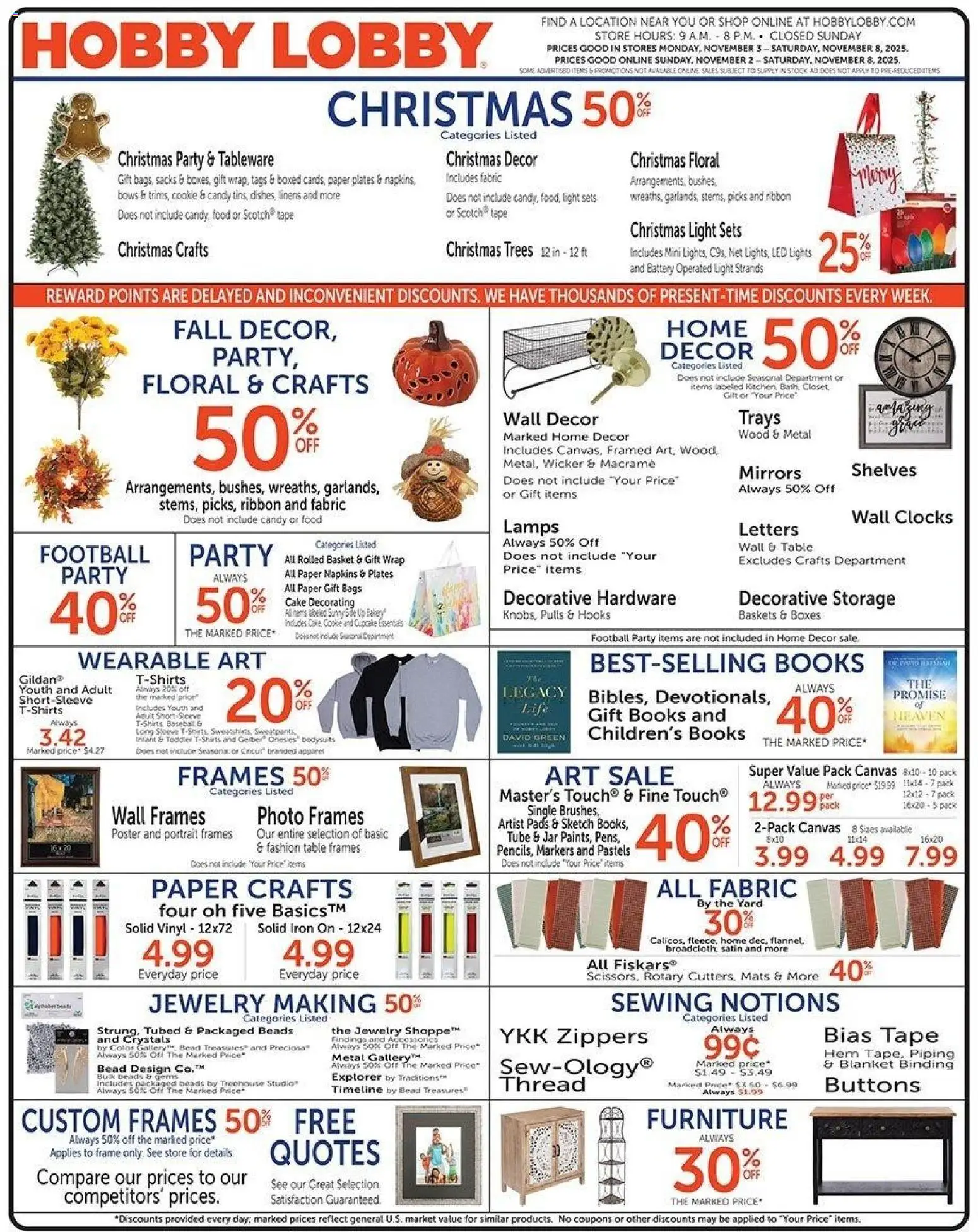 Ad Preview of Hobby Lobby Weekly Ad from 11/02/2025
