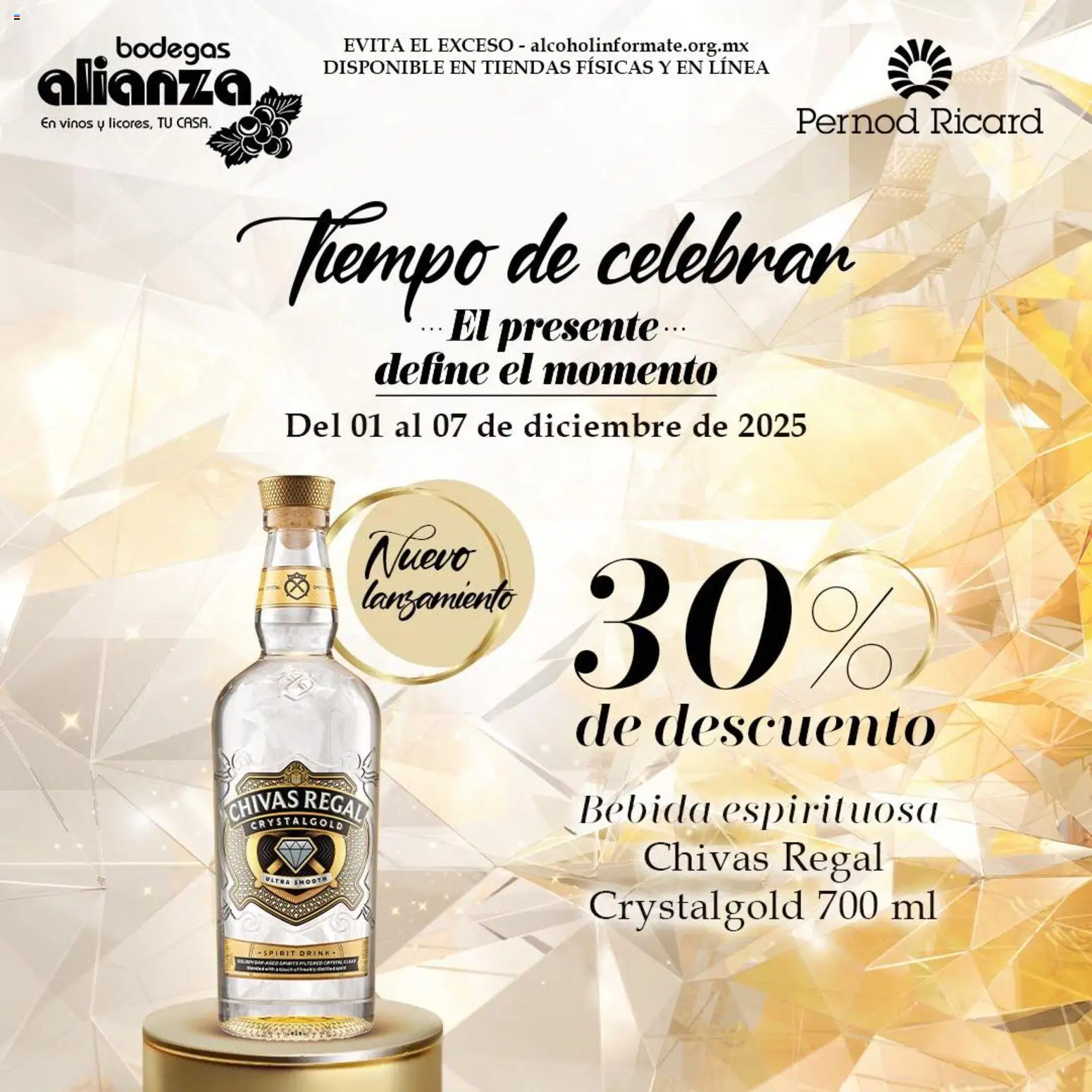 Vista previa las ofertas de la tienda Bodegas Alianza - Catálogo Chivas Regal Crystalgold desde el 01/12/2025 