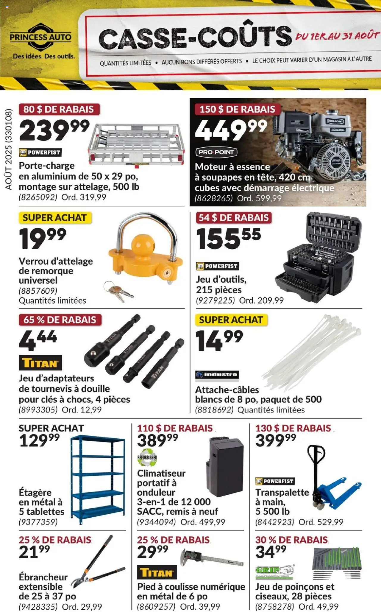 Princess Auto flyer valid from Aug 01, 2025 - page number 1