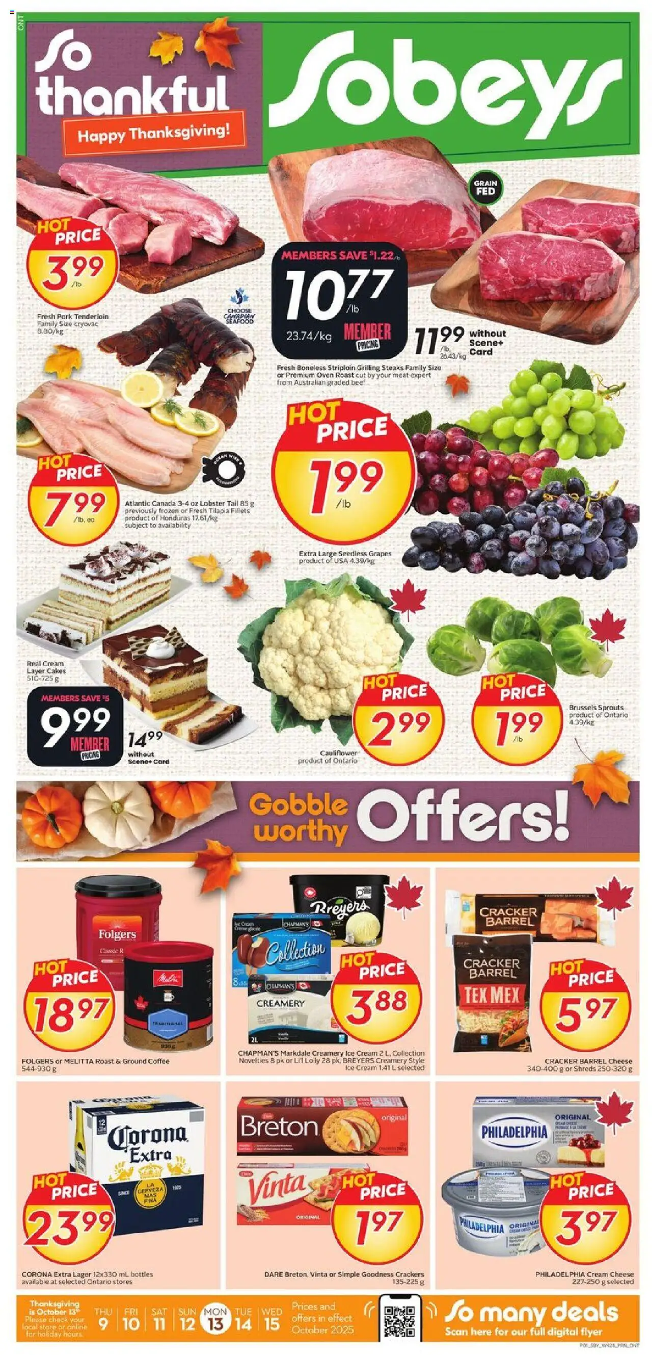Sobeys flyer valid from Oct 09, 2025 - page number 1