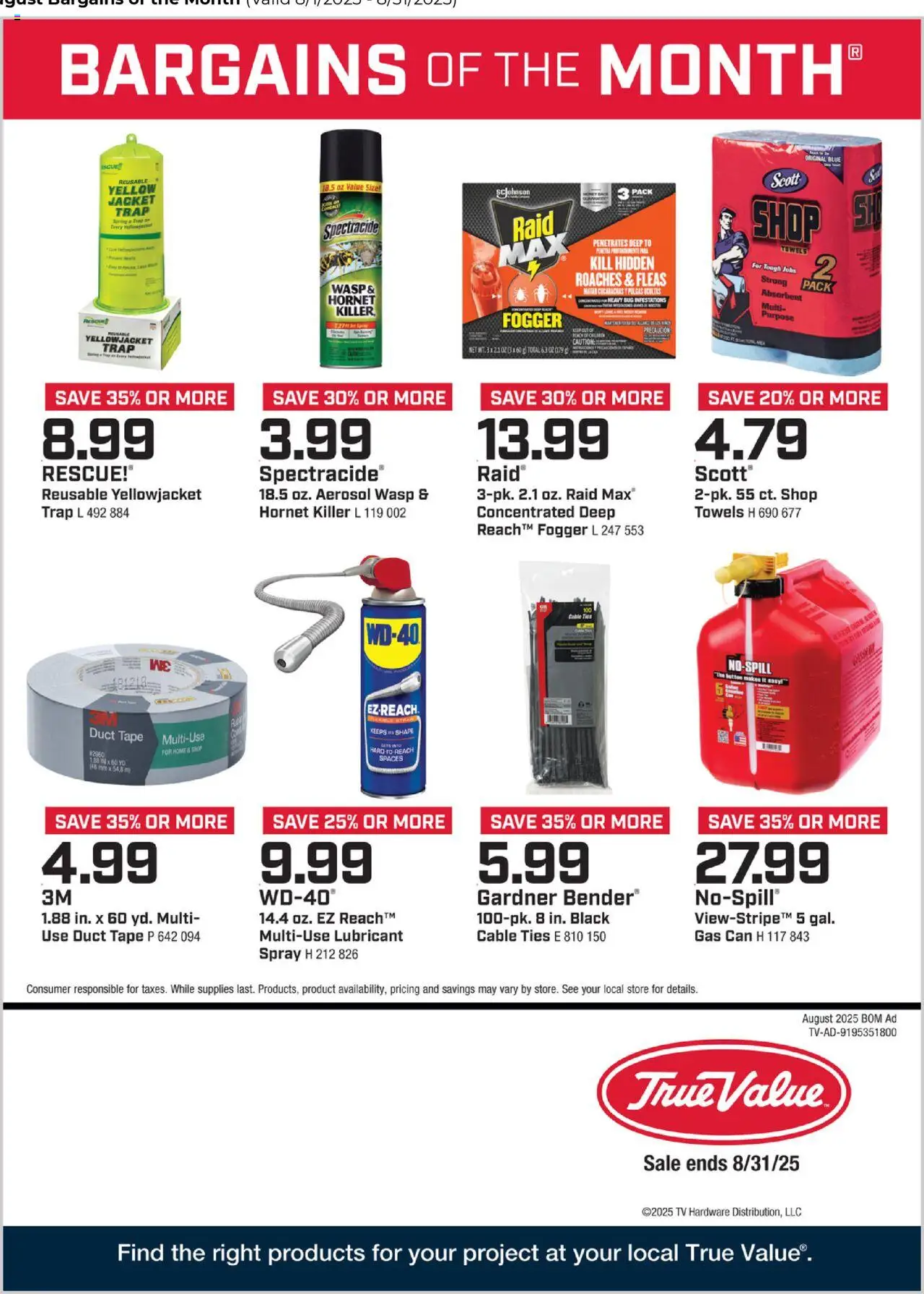 True Value Monthly Ad from 08/01/2025 - Flyer - Page number 1