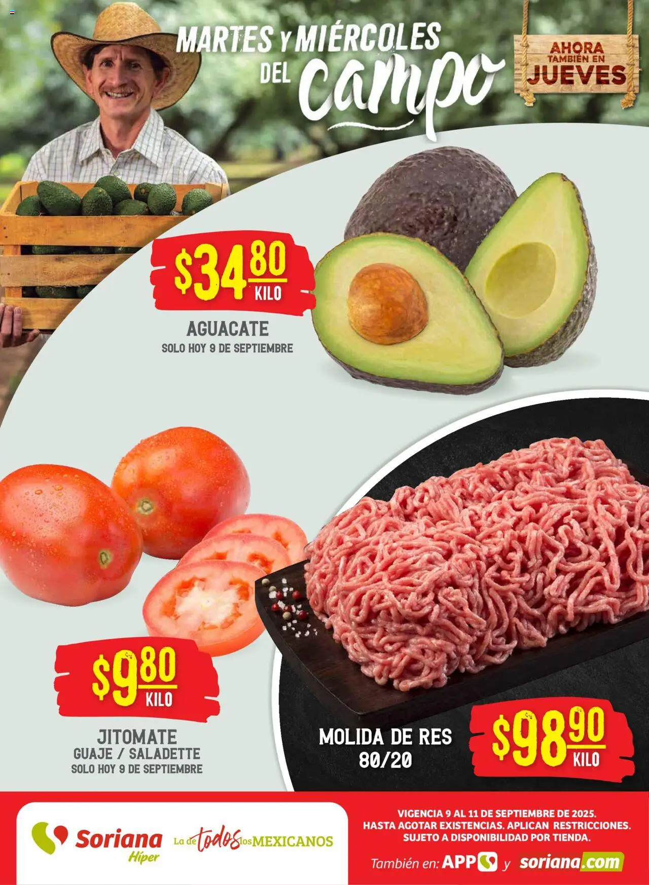 Martes y Miércoles del Campo Híper: Tamaulipas (excepto Cd. Victoria y Tampico) Soriana y sus promociones válidas desde el 09/09/2025 - Número de página 1